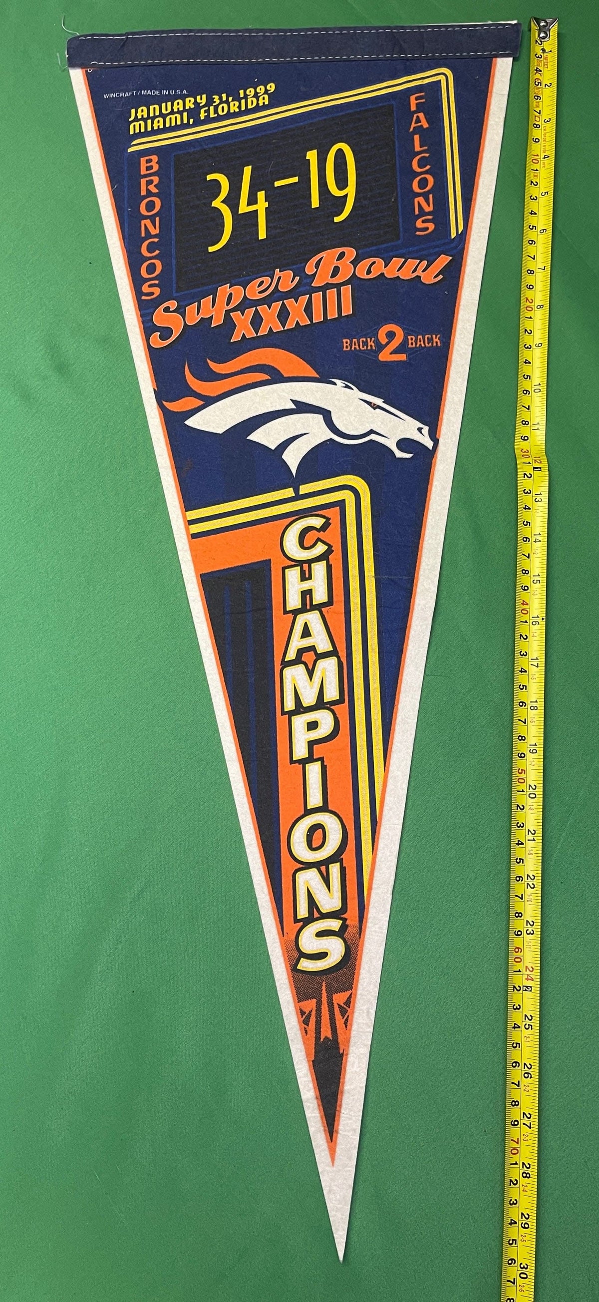 NFL Denver Broncos Super Bowl XXXIII Vertical Pennant