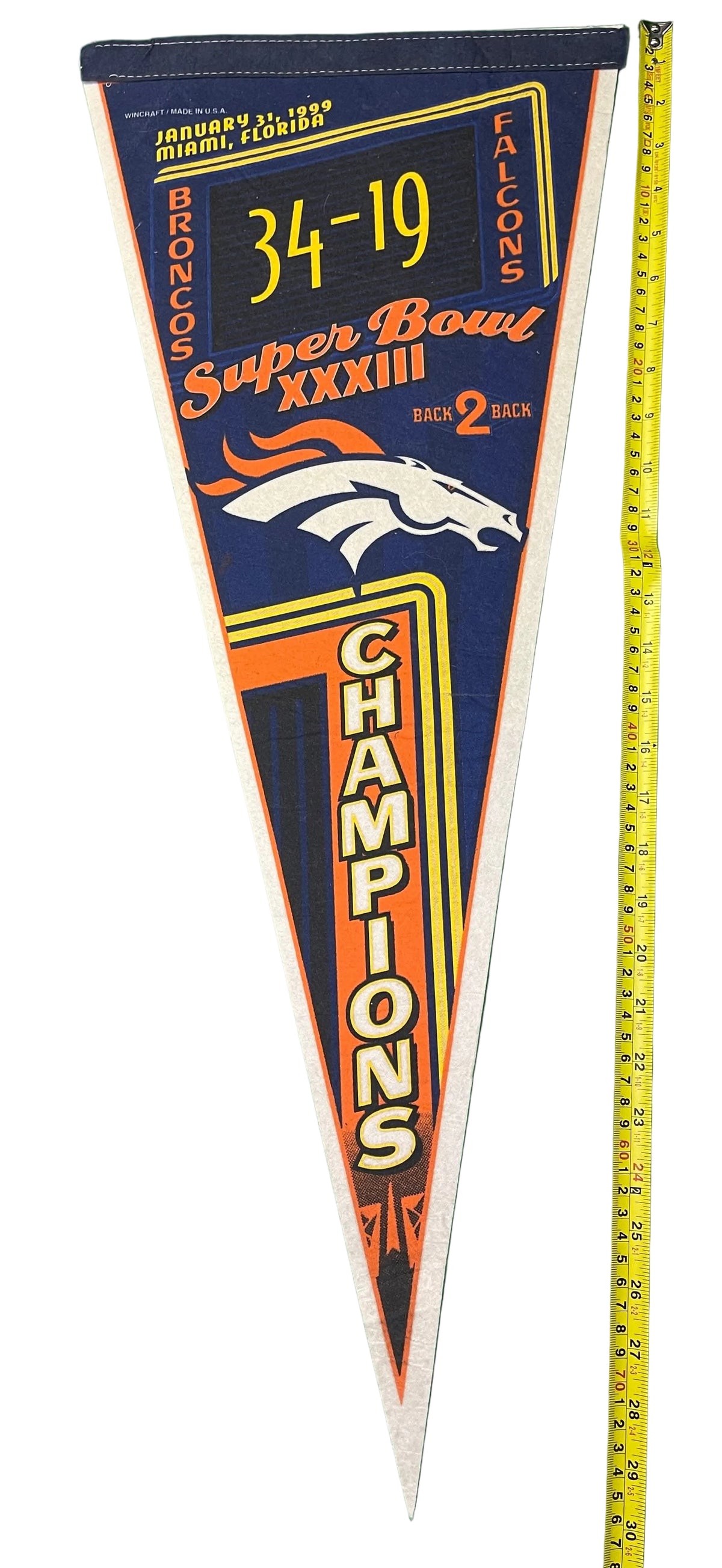NFL Denver Broncos Super Bowl XXXIII Vertical Pennant