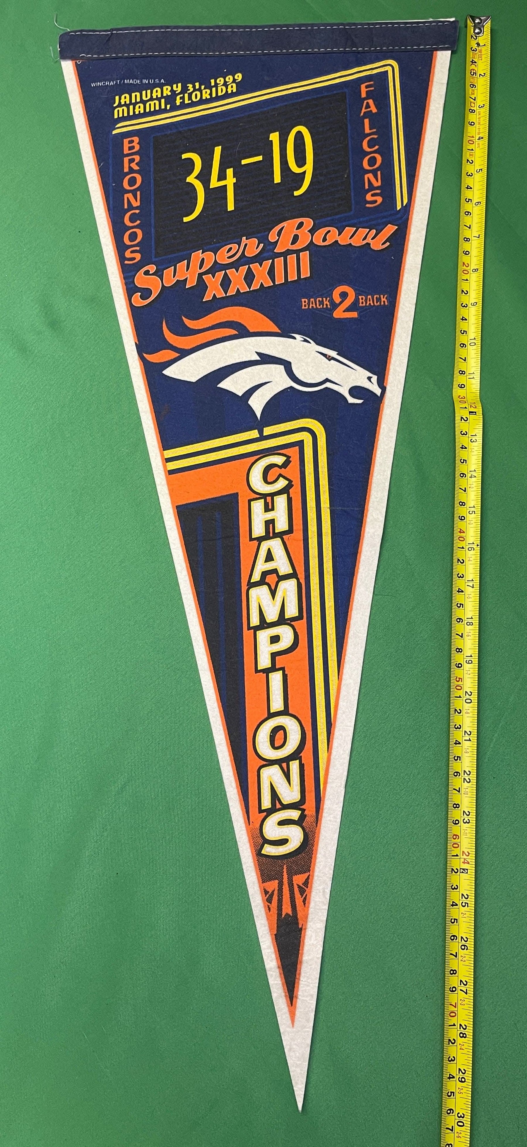 NFL Denver Broncos Super Bowl XXXIII Vertical Pennant