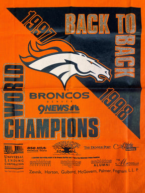 NFL Denver Broncos 1997-1998 Back to Back World Champions Glittery Bandana
