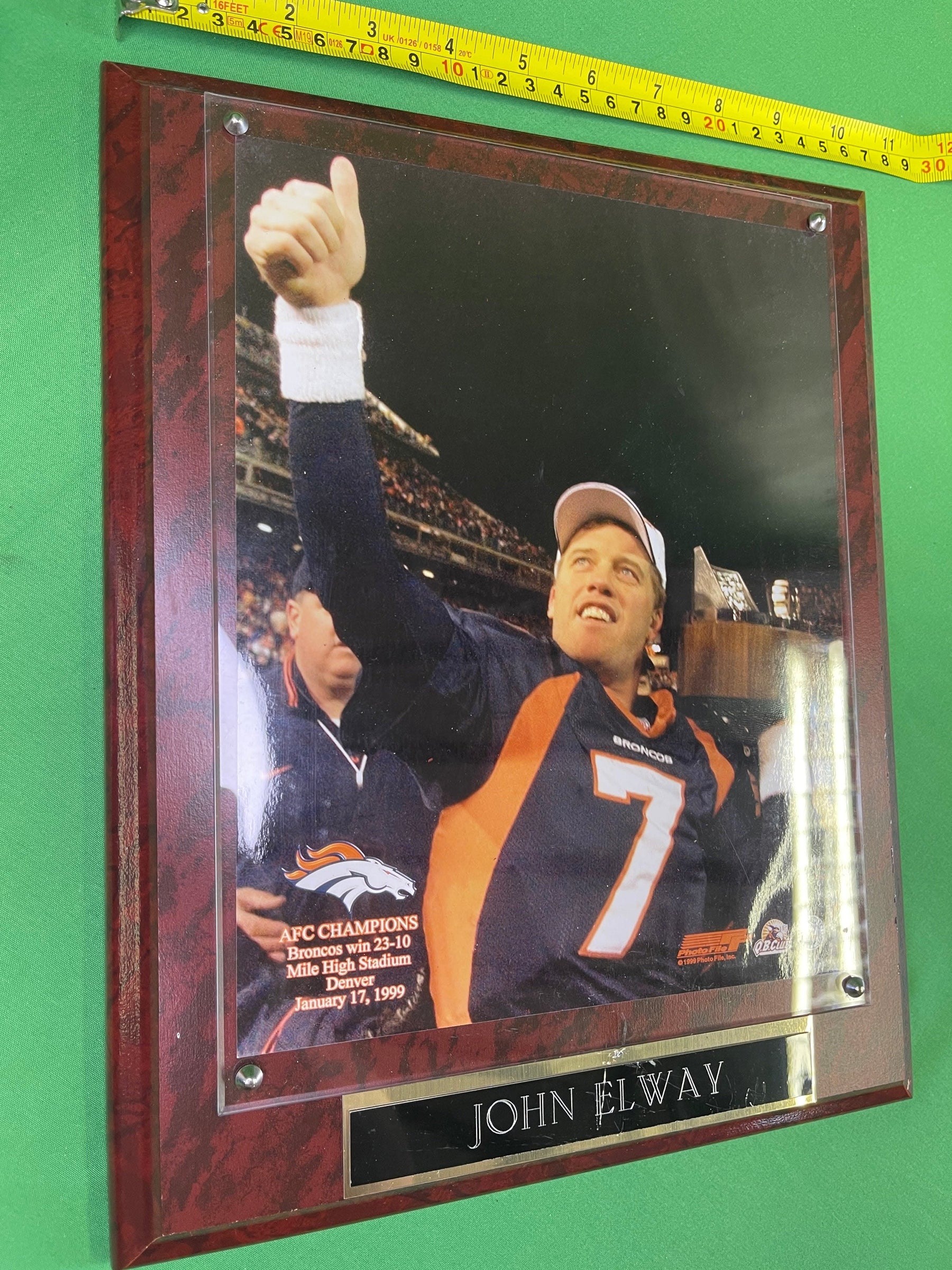 NFL Denver Broncos John Elway #7 Super Bowl XXXIII Plaque