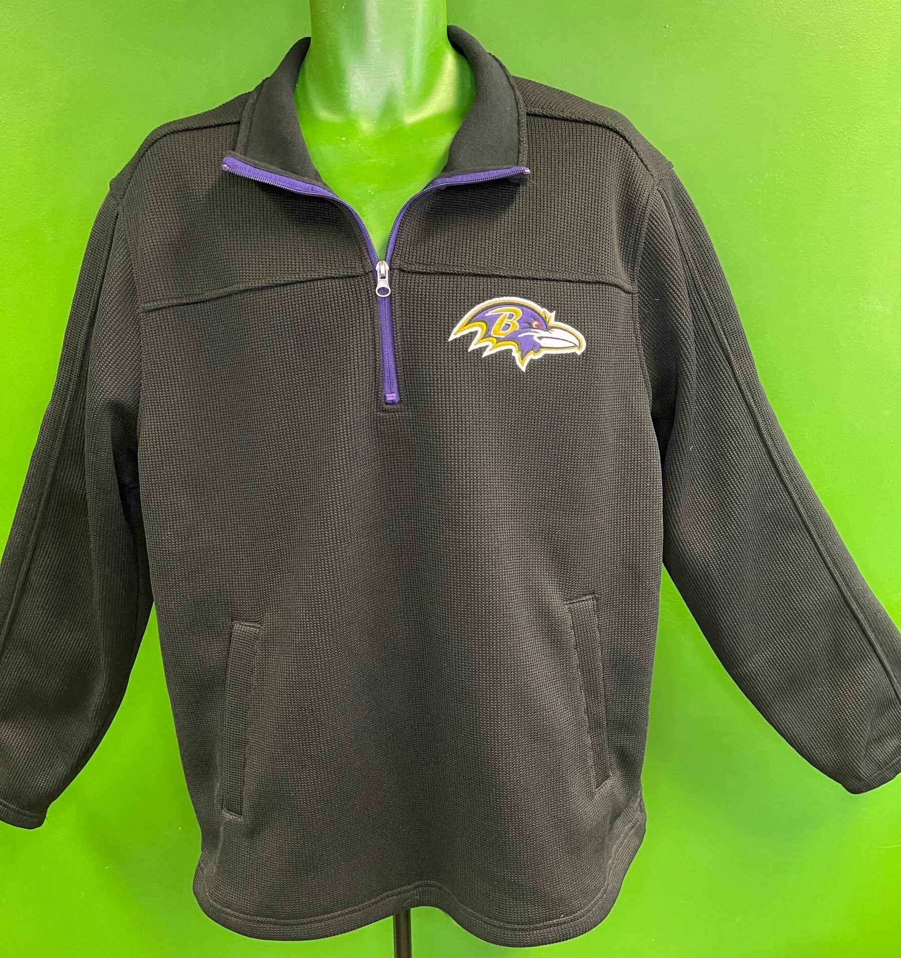 NFL Baltimore Ravens 1/2 Zip Pullover Sweater Jumper Men's X-Large