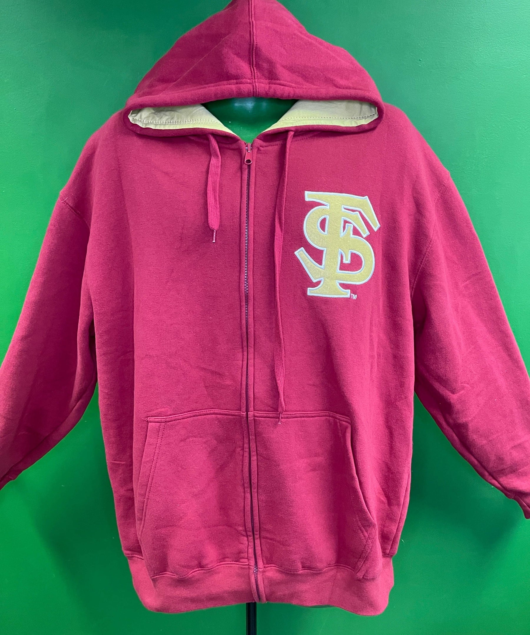 NCAA Florida State Seminoles Old School Full Zip Hoodie Jacket Men's X-Large