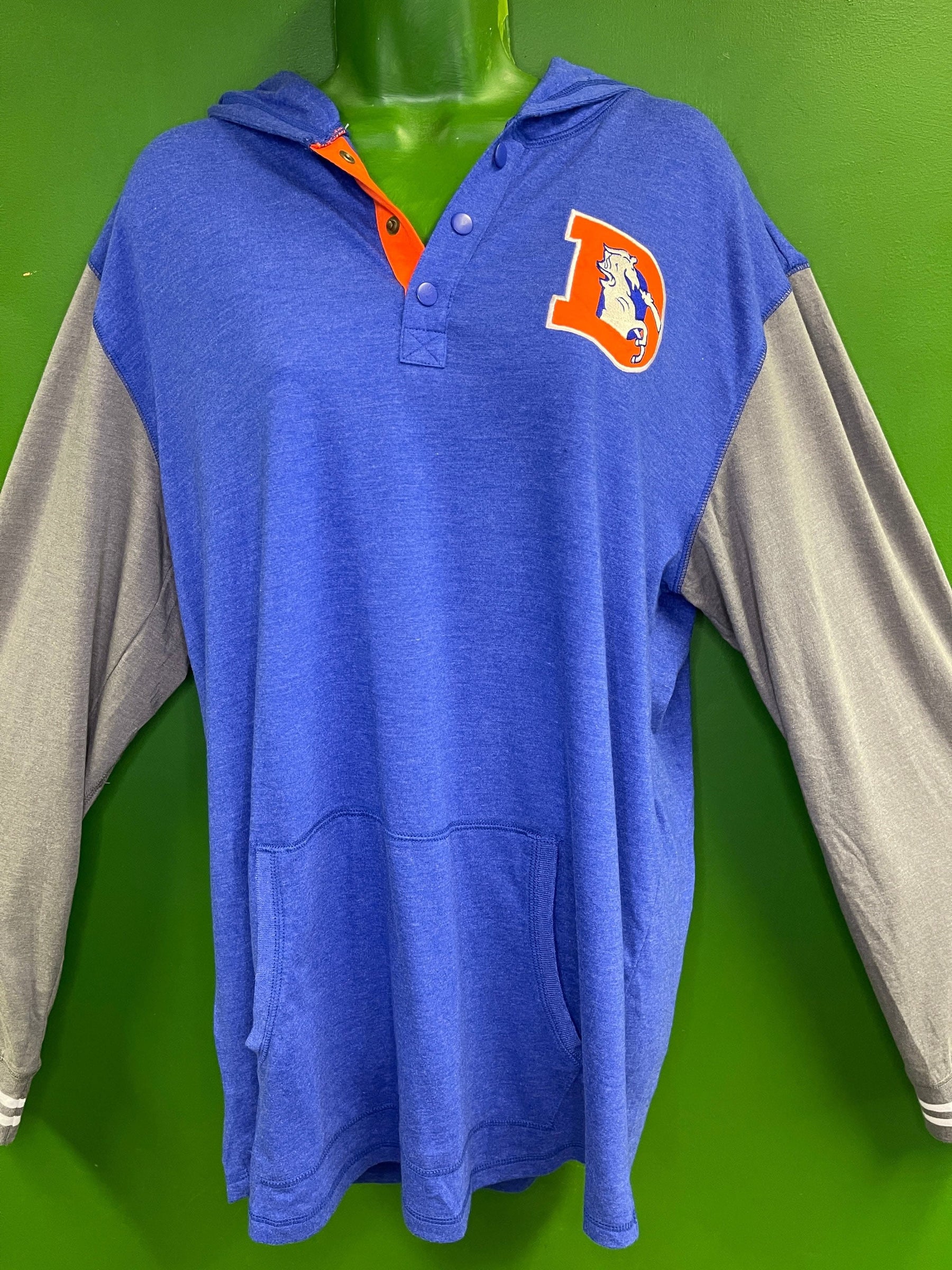 NFL Denver Broncos Mitchell & Ness Retro Logo Thin Pullover Hoodie Men's X-Large