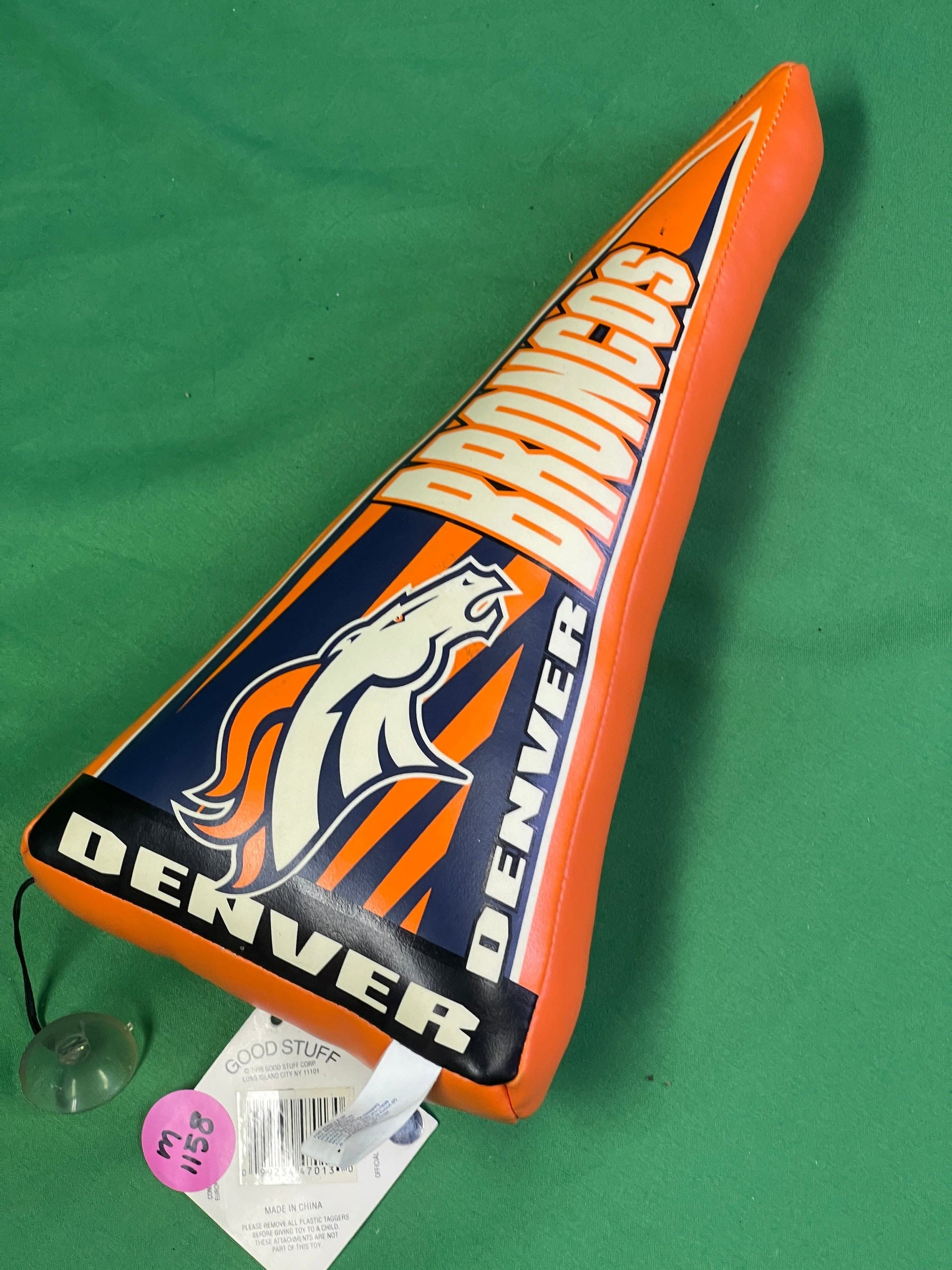 NFL Denver Broncos Vinyl Sponge Decorative Pennant NWT