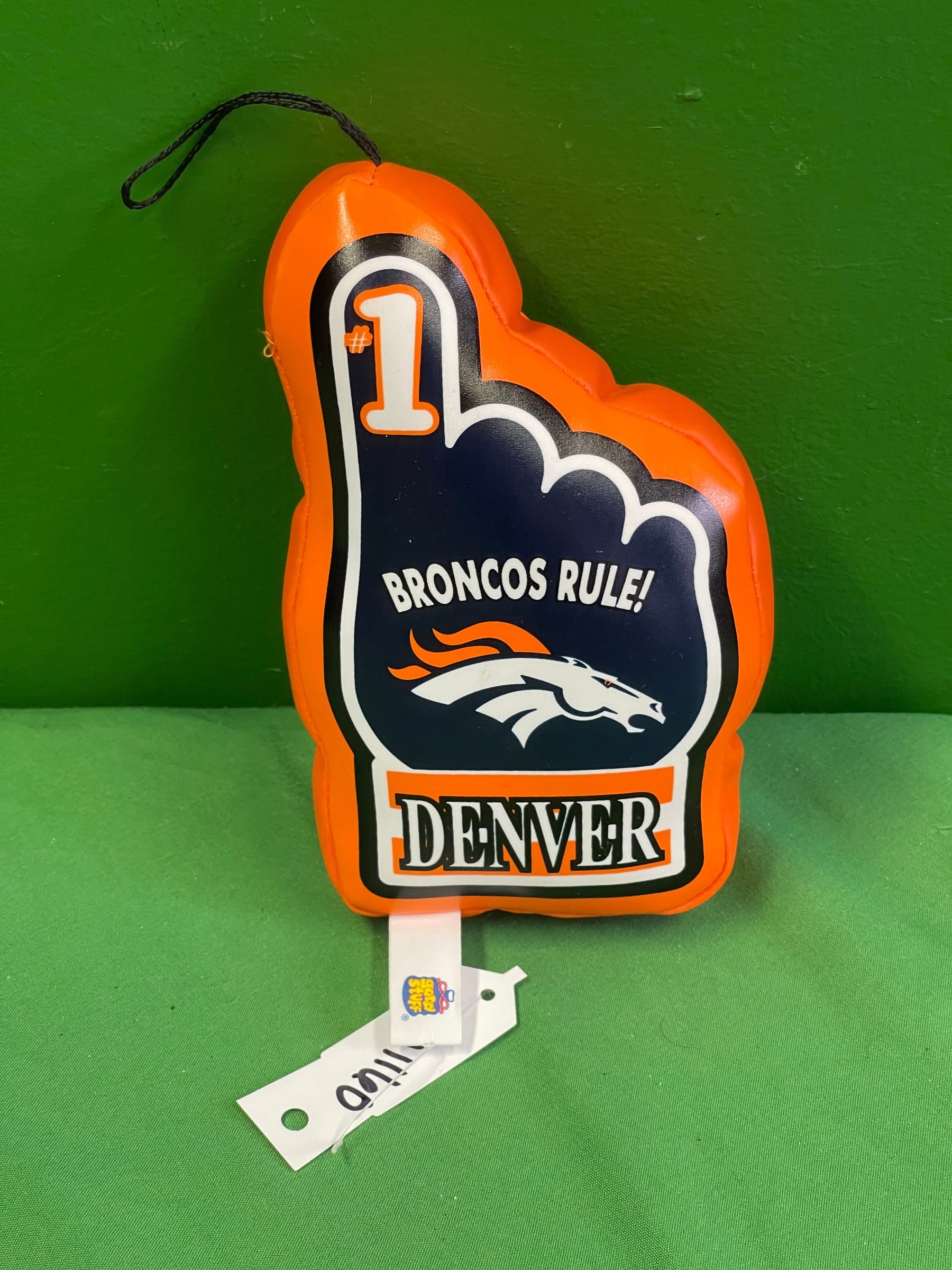 NFL Denver Broncos Mini Decorative Vinyl Foam Finger NWOT