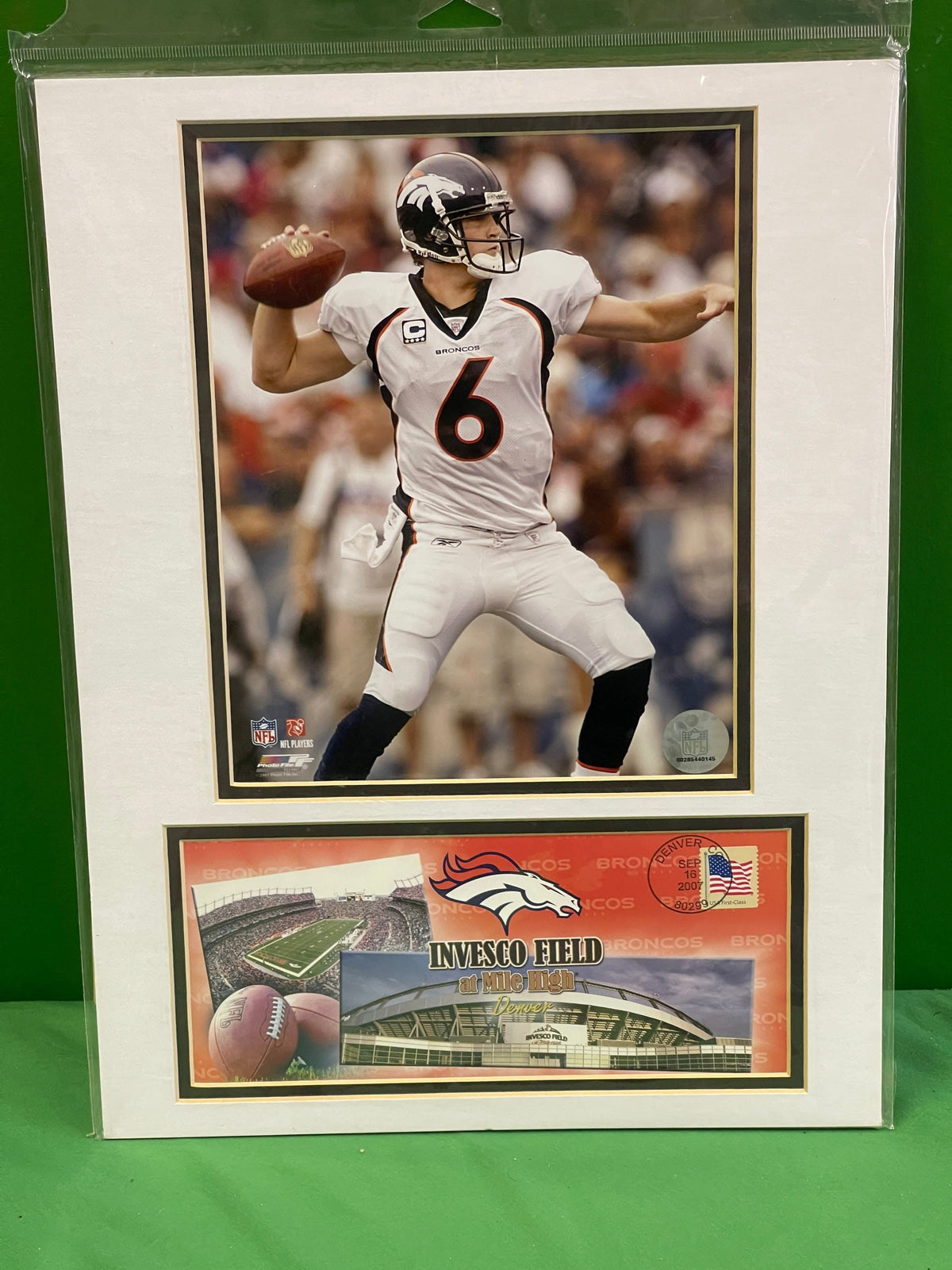 NFL Denver Broncos Jay Cutler #6 New Matted Photo & First Day Cover Envelope