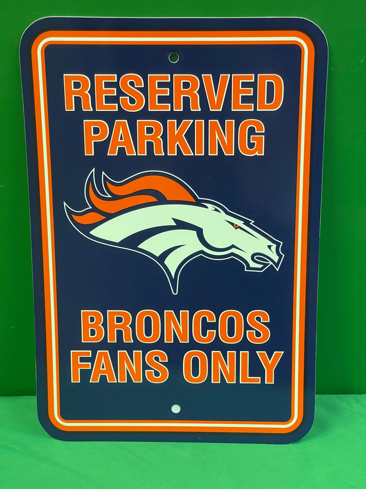 NFL Denver Broncos Fan Cave Reserved Parking Plastic Sign 11" x 17"