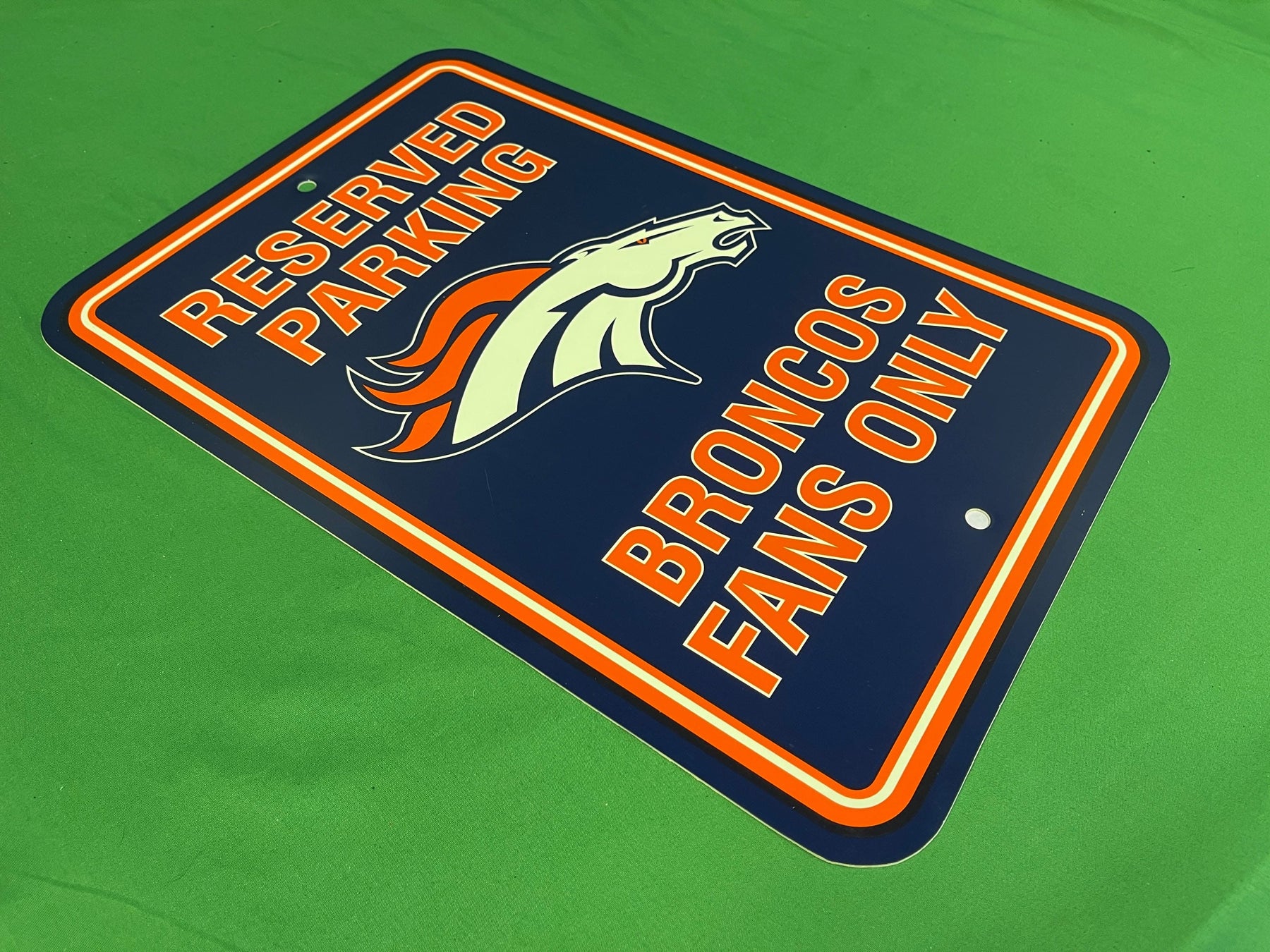 NFL Denver Broncos Fan Cave Reserved Parking Plastic Sign 11" x 17"