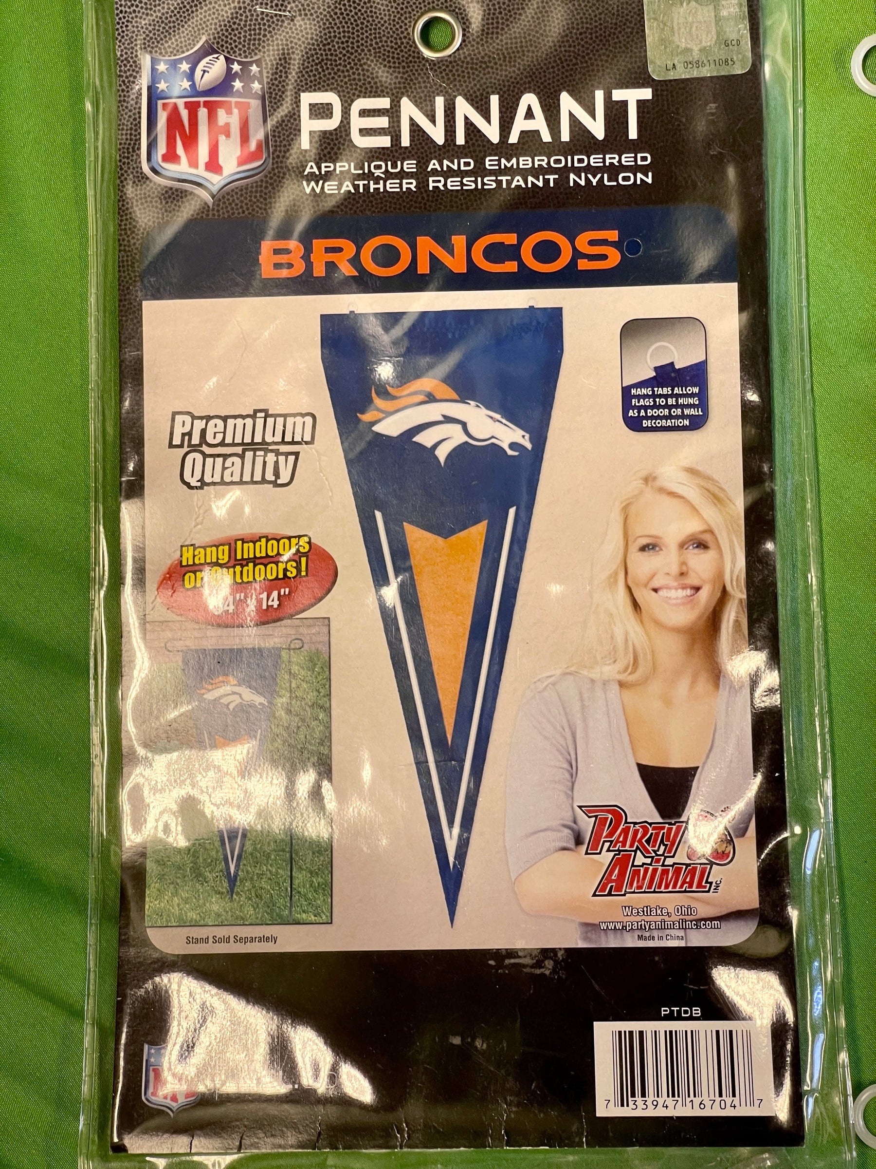 NFL Denver Broncos Embroidered 34" x 14" Indoor/Outdoor Pennant NWT