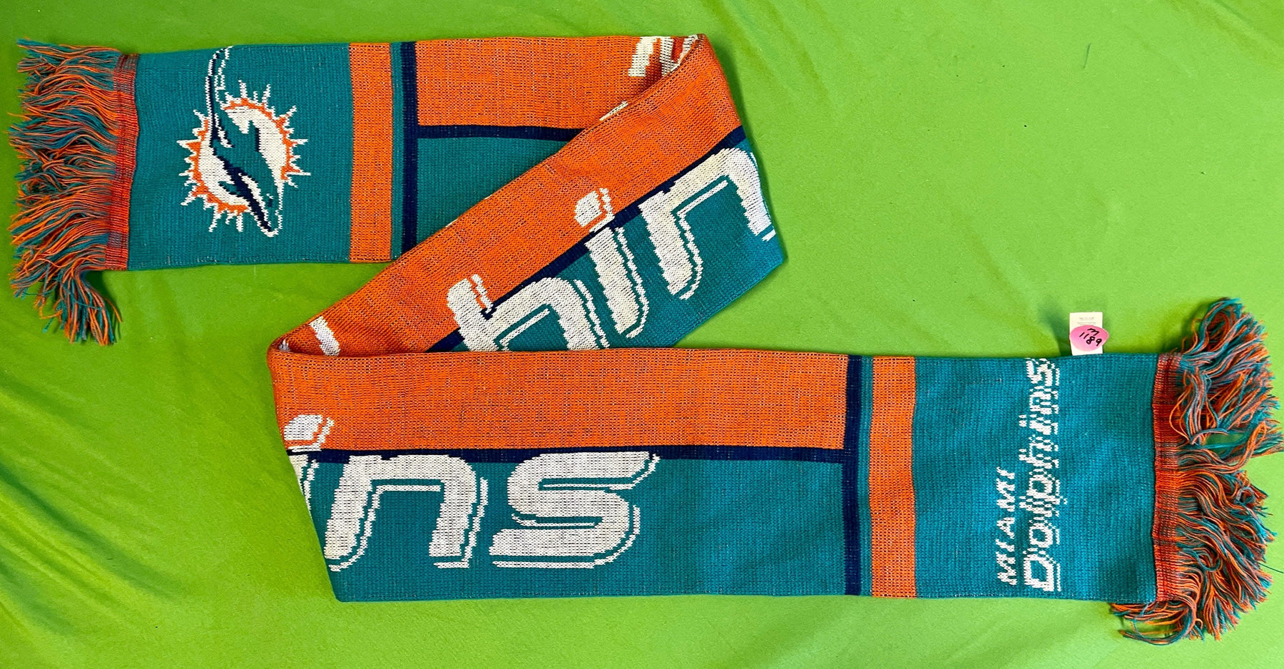 NFL Miami Dolphins FOCO Acrylic Reversible Winter Scarf w/Fringe