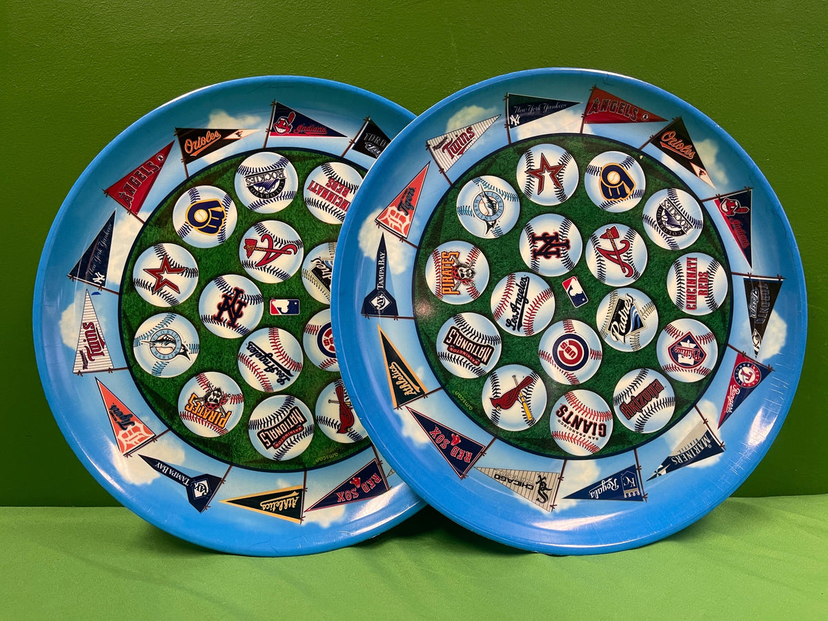 MLB Baseball Teams  Set of 2 Plastic Party Tray Platters