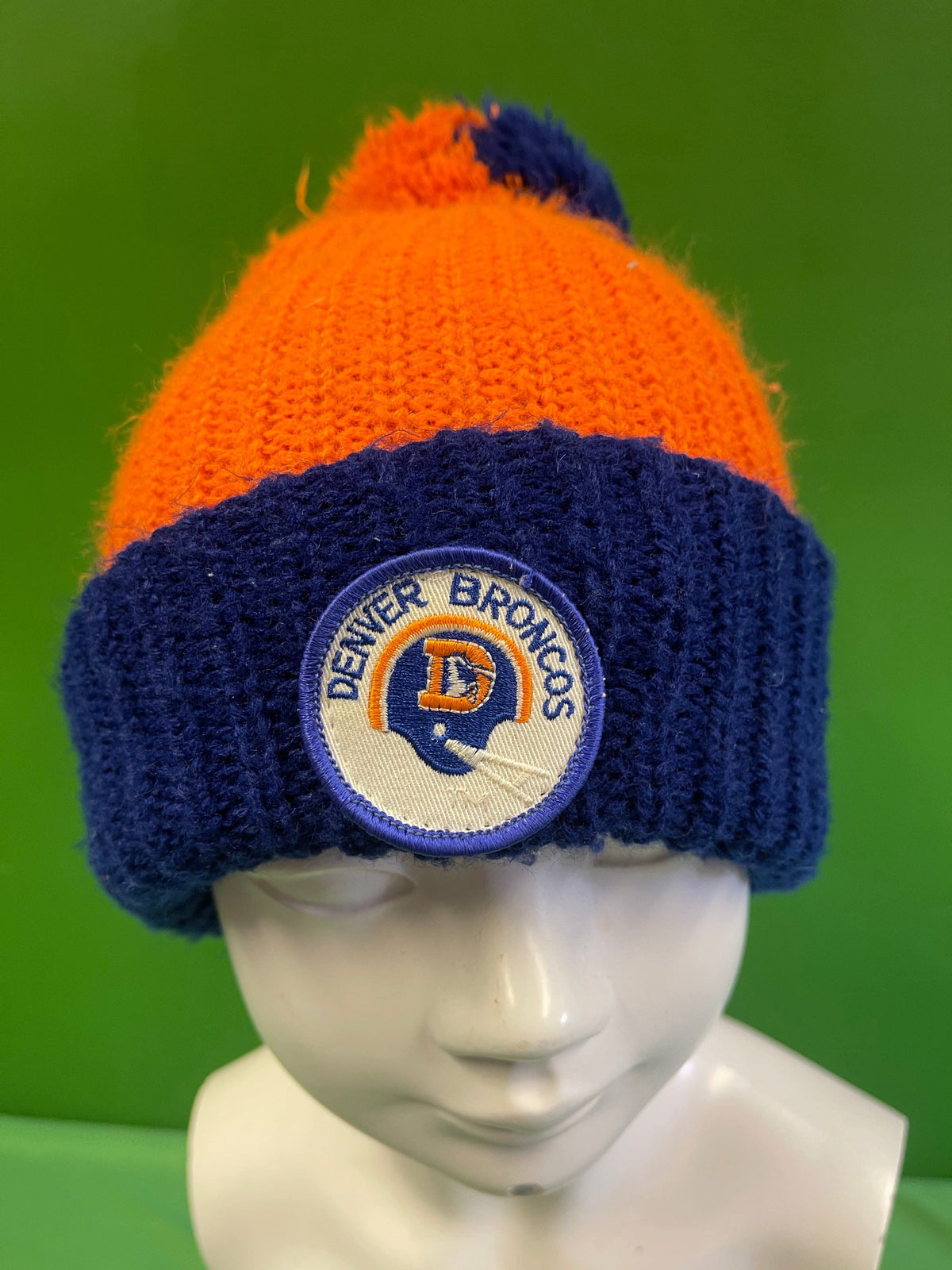 NFL Denver Broncos Vintage Old School 1970s Woolly Bobble Hat OSFM