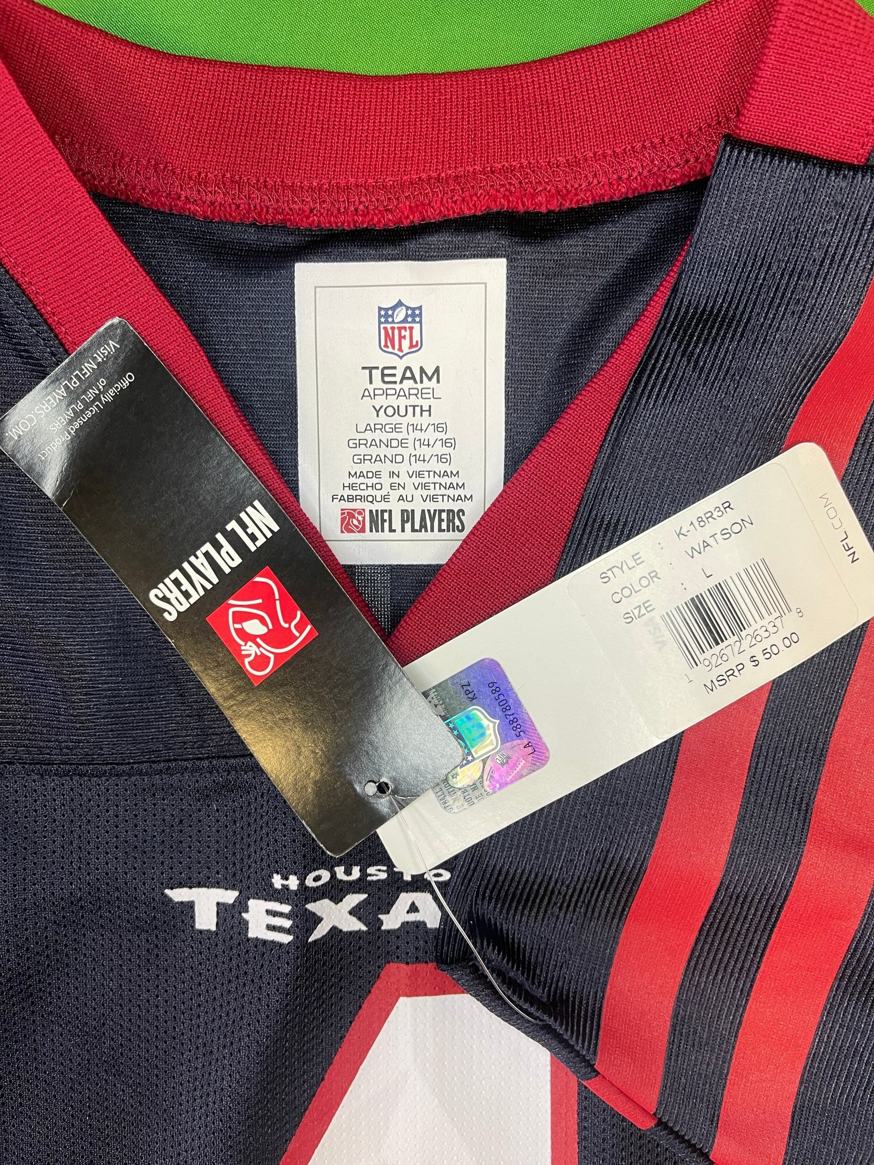 NFL Houston Texans Deshaun Watson #4 Jersey Youth Large 14-16 NWT