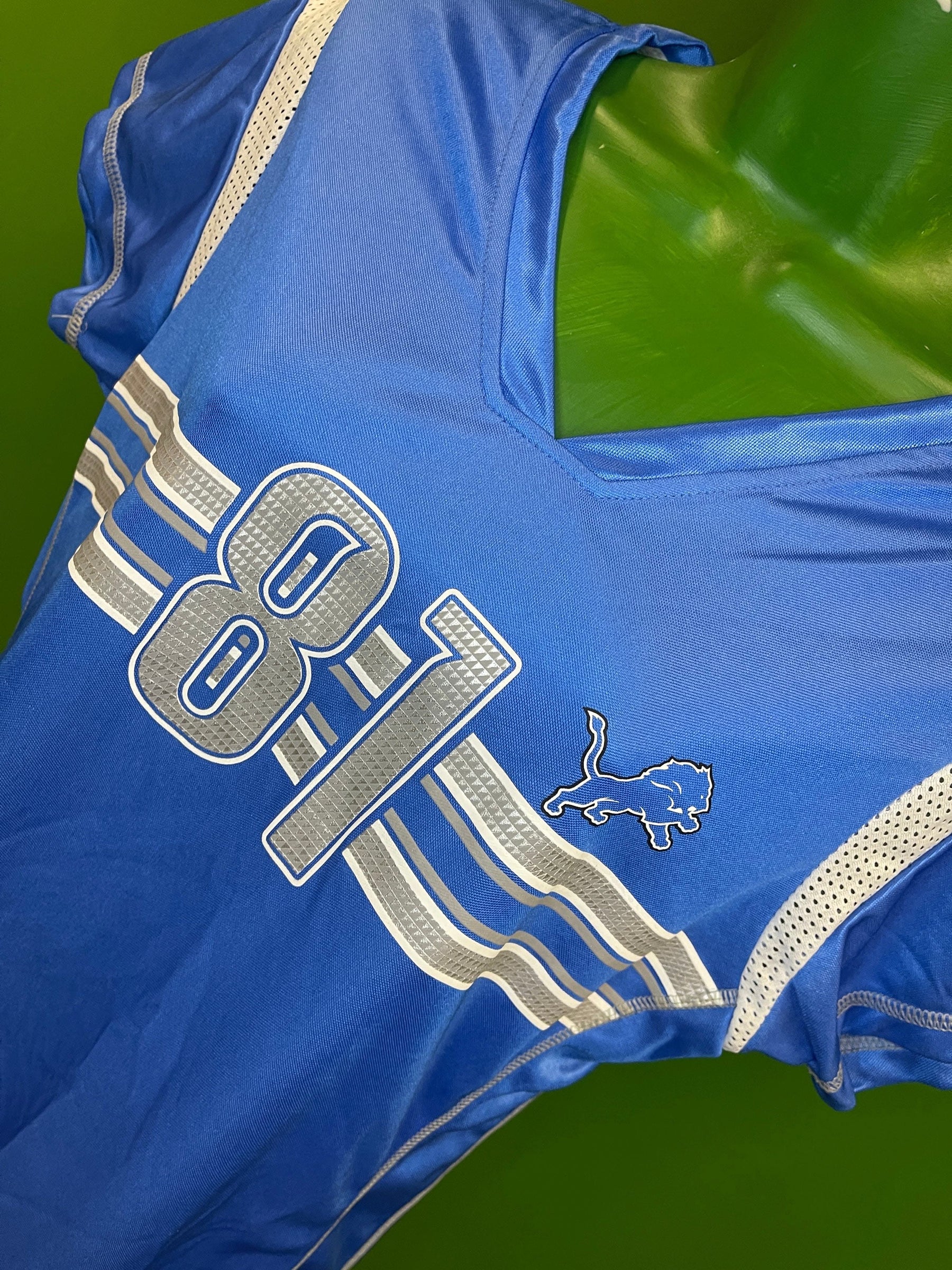 NFL Detroit Lions Calvin Johnson #81 Silver-Patterned Jersey Women's Large