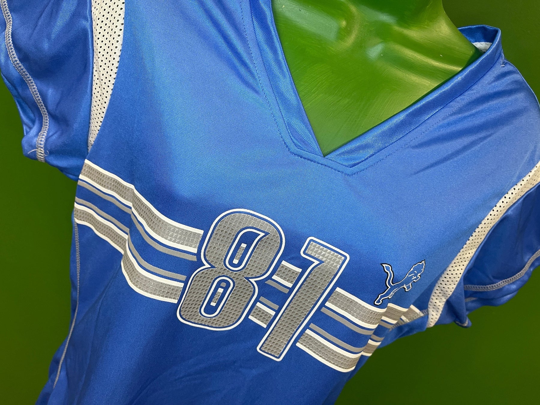 NFL Detroit Lions Calvin Johnson #81 Silver-Patterned Jersey Women's Large