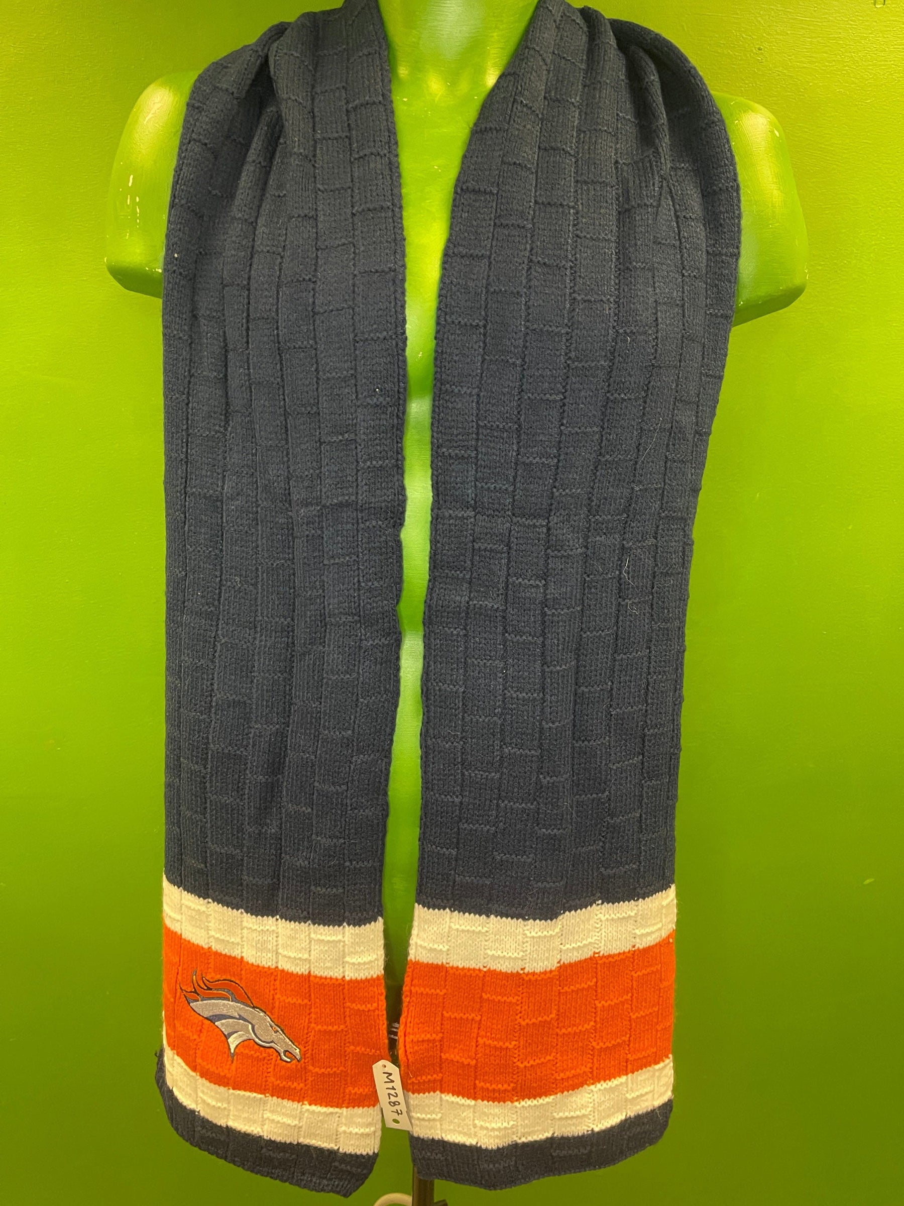 NFL Denver Broncos Acrylic Colour Block Striped Knit Scarf