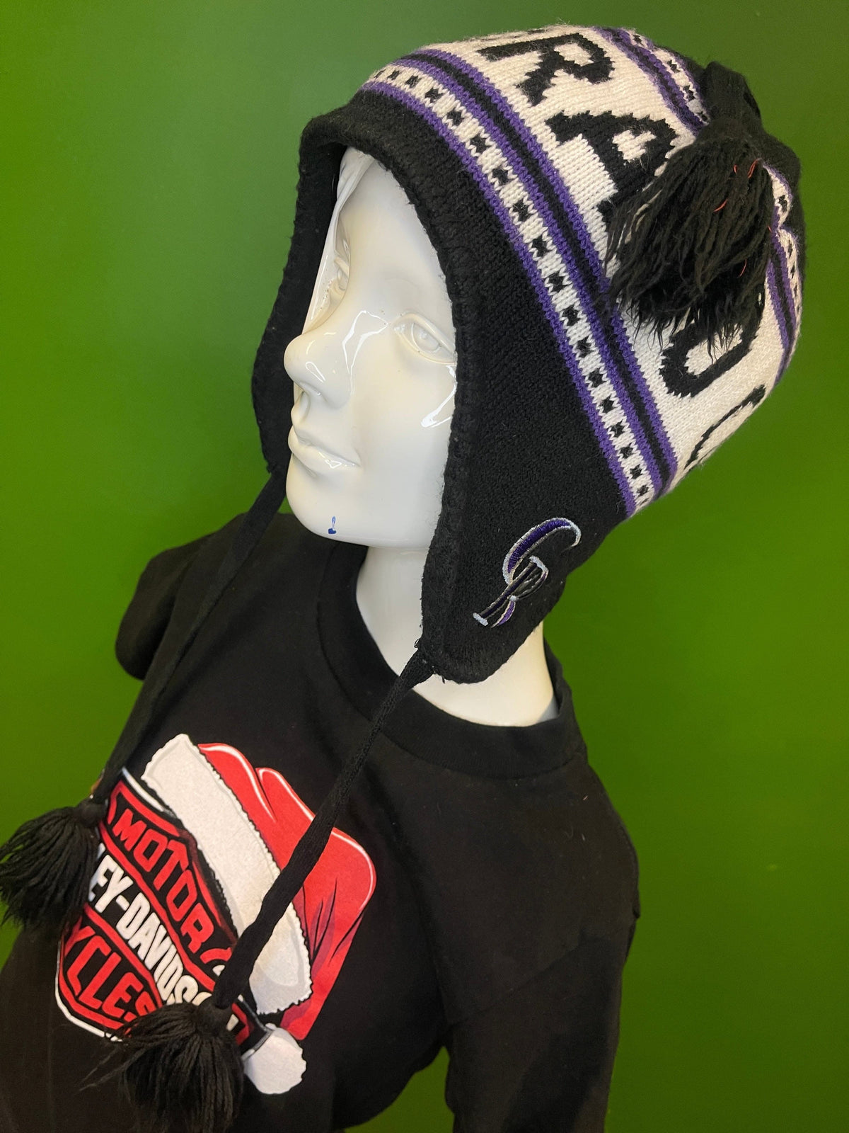 MLB Colorado Rockies Acrylic Nordic Style Woolly Hat Flaps OSFM