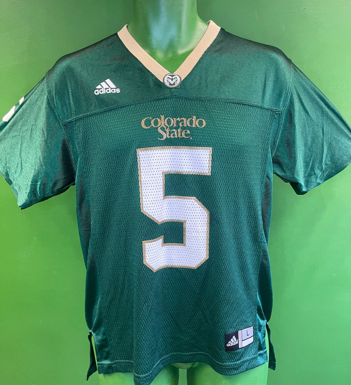 NCAA Colorado State CSU Rams #5 Green Jersey Youth Large 14-16