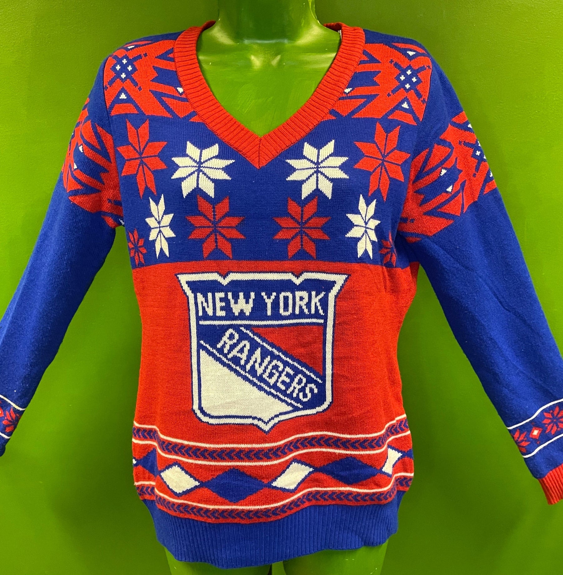 NHL New York Rangers Ugly Winter/Christmas Jumper Men's Medium