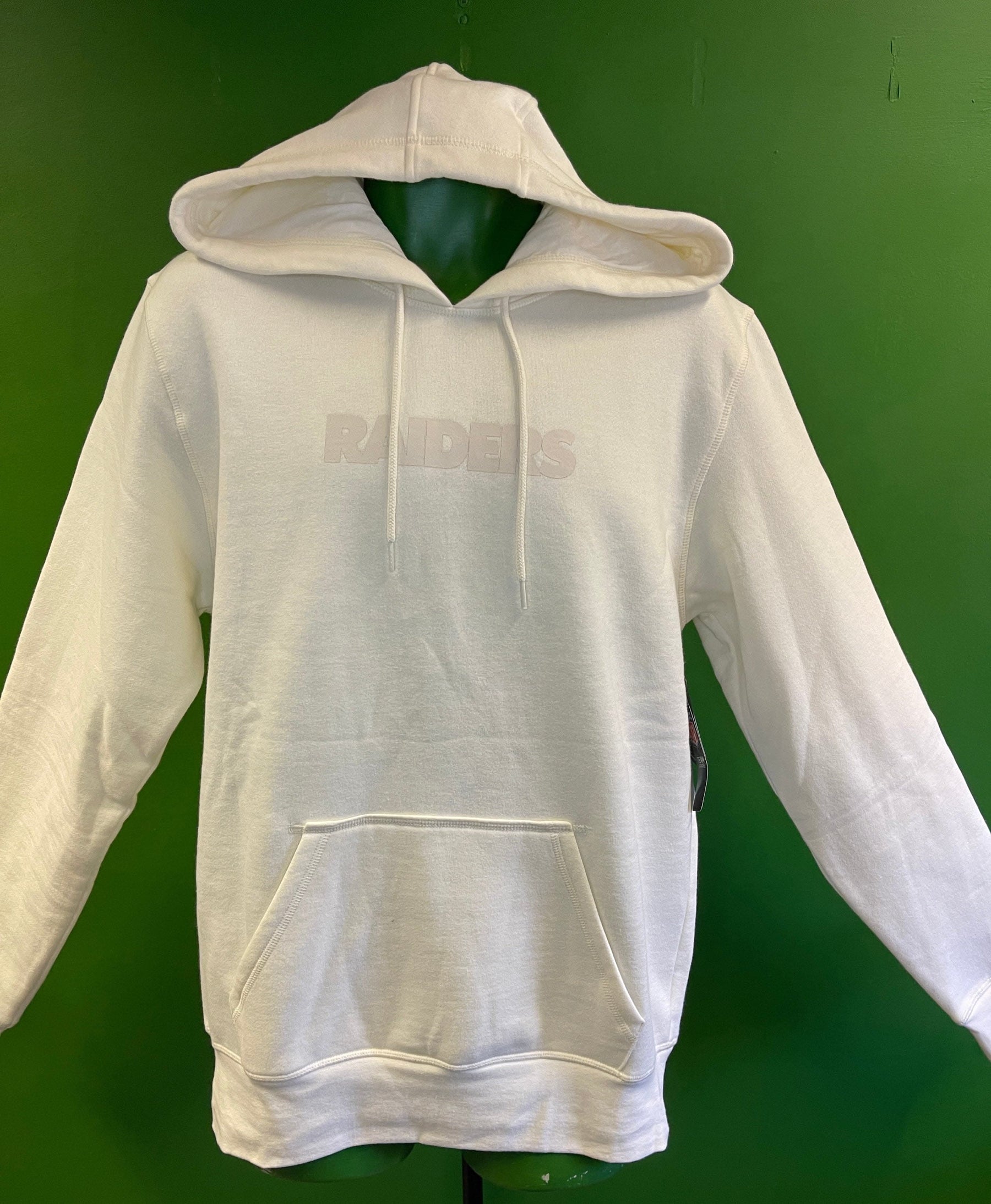 NFL Las Vegas Raiders Unique Understated Cream Pullover Hoodie Men's Medium NWT