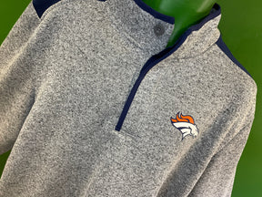 NFL Denver Broncos Heathered Grey 1/4 Buttoned Pullover Men's 2X-Large NWT