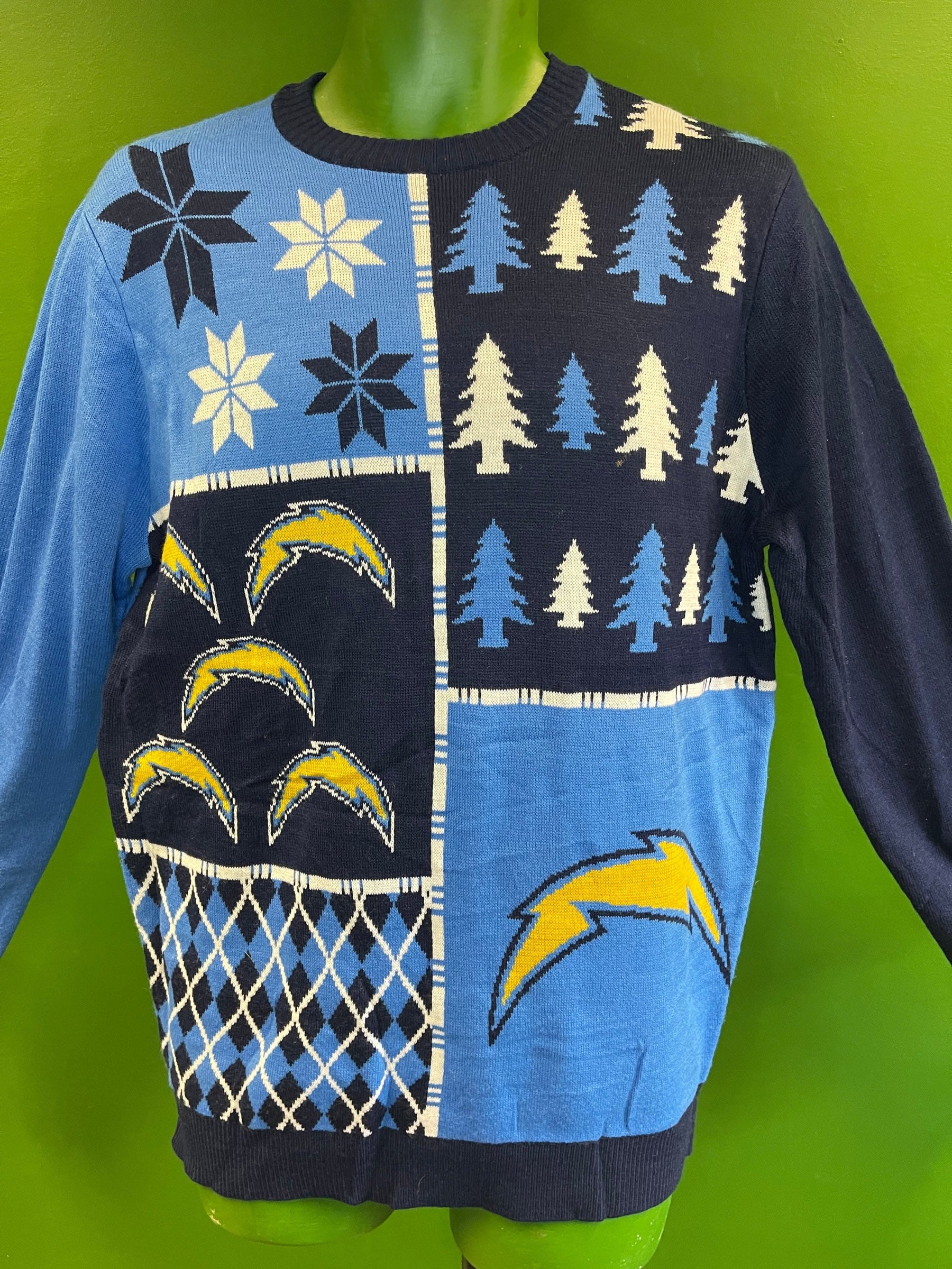 NFL Los Angeles Chargers FOCO "Ugly" Christmas/Winter Jumper Men's Large
