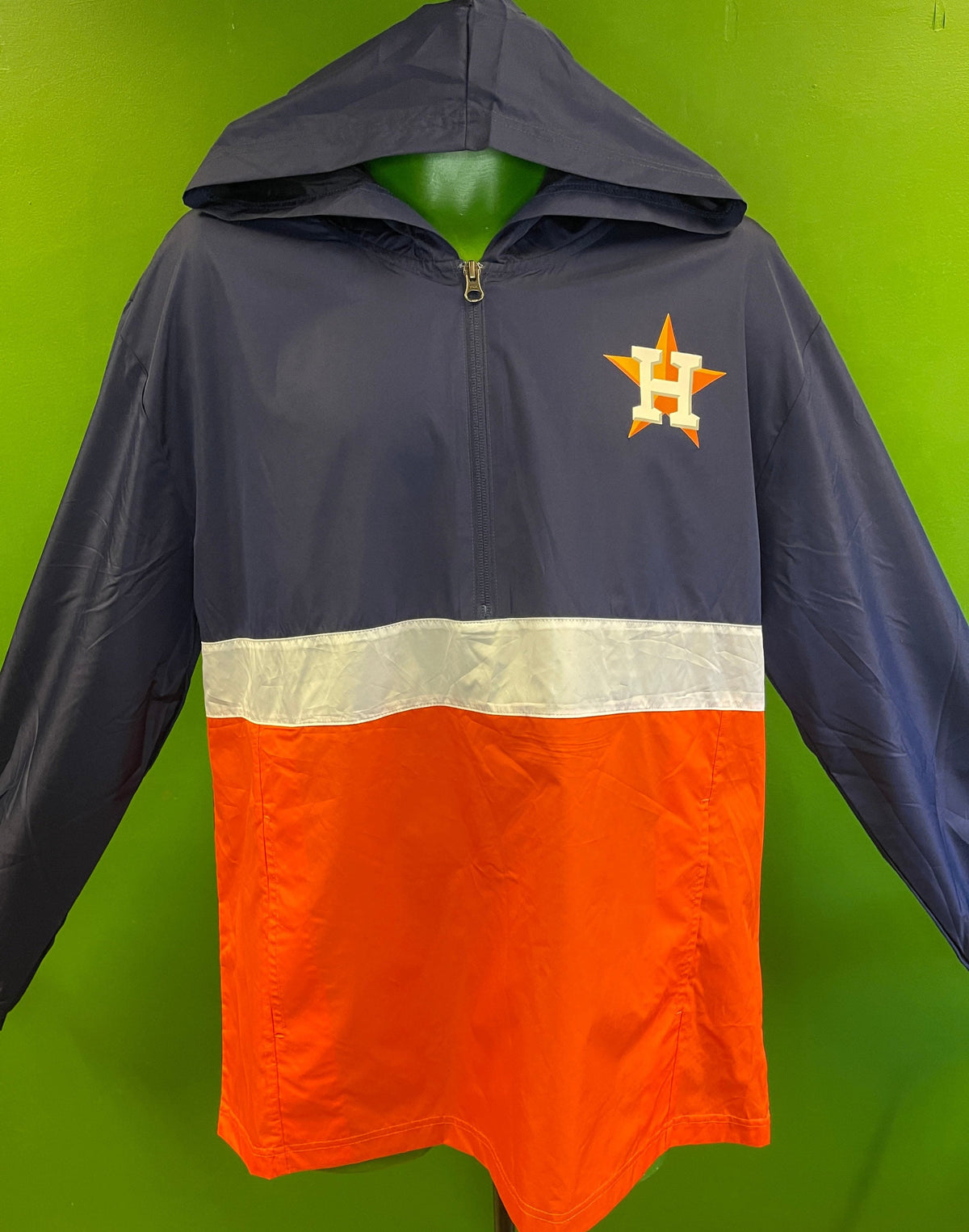 MLB Houston Astros 1/4 Zip Pullover Windbreaker Men's Medium NWT