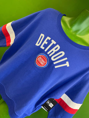 NBA Detroit Pistons New Era Blue Cropped Pullover Sweatshirt Women's Large NWT