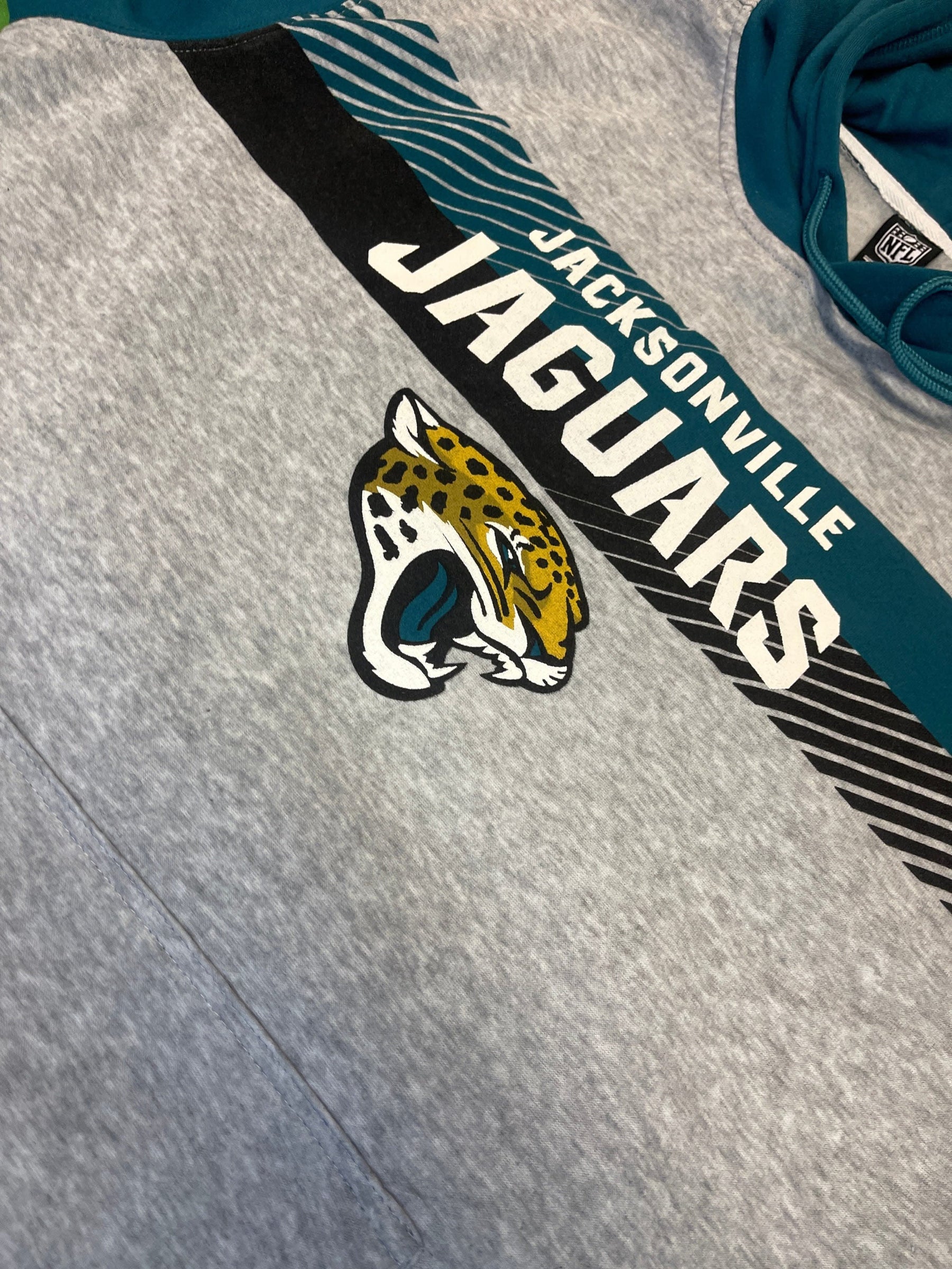 NFL Jacksonville Jaguars Grey Colourblock Hoodie Men's Small NWT