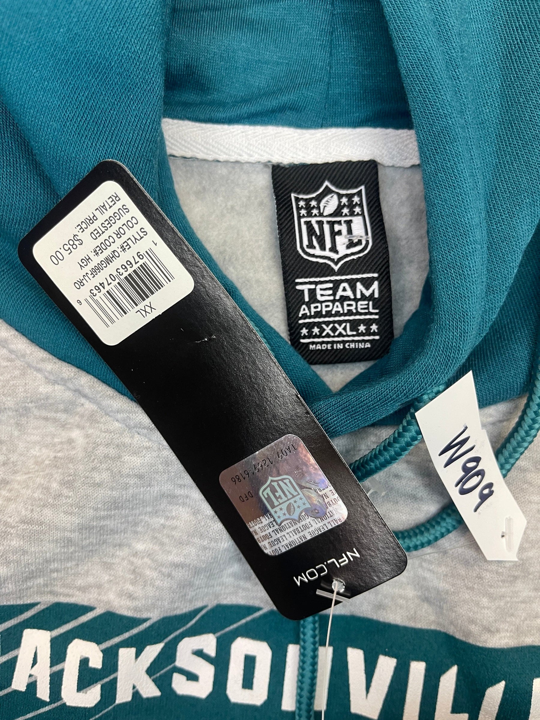 NFL Jacksonville Jaguars Grey Colourblock Hoodie Men's 2X-Large NWT