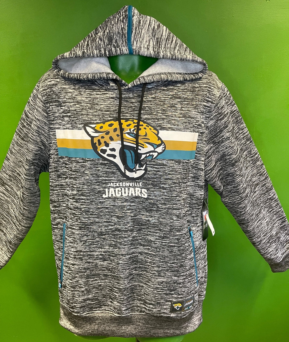 NFL Jacksonville Jaguars Grey Space Dye Hoodie Men's Medium NWT