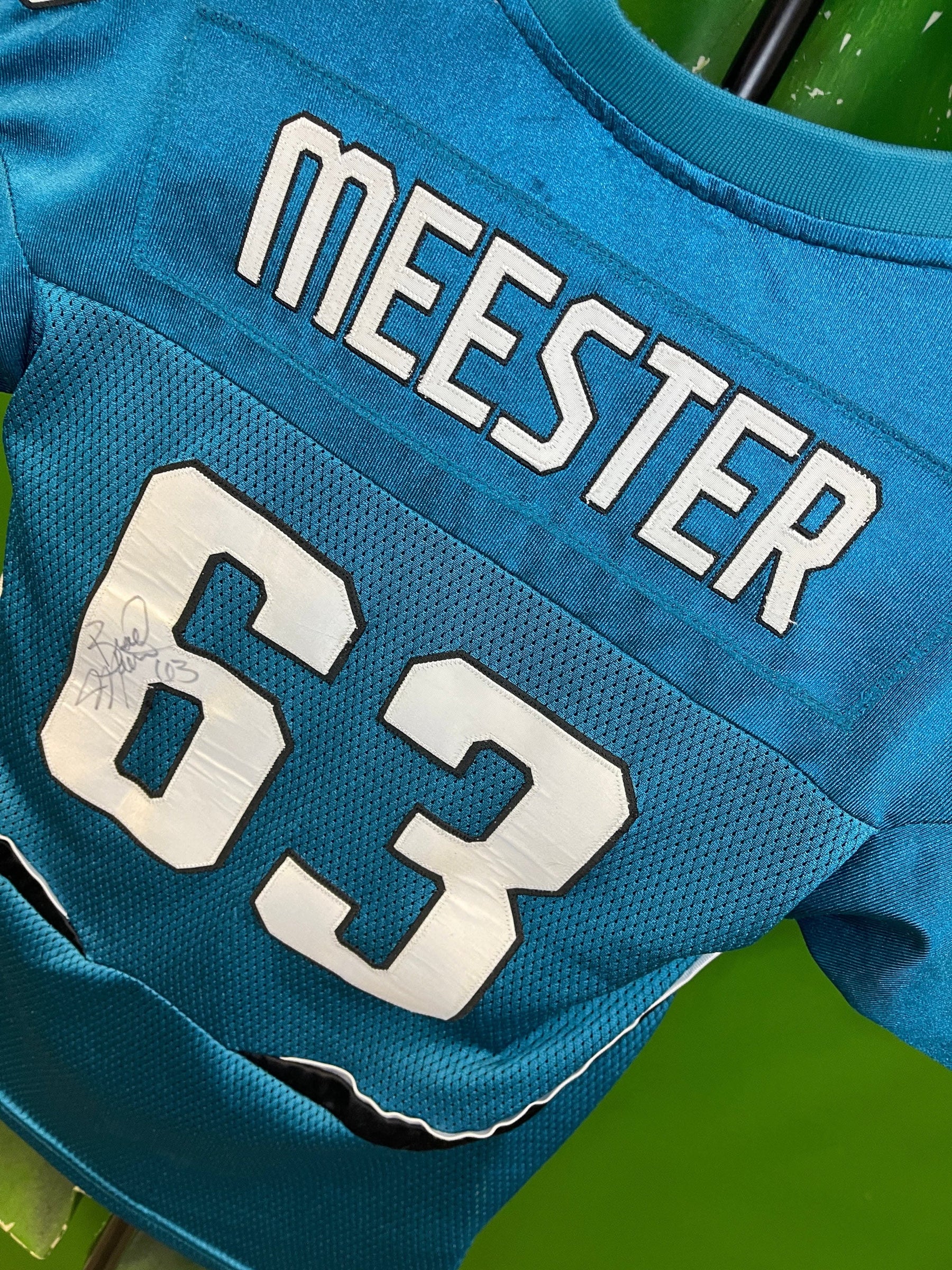 NFL Jacksonville Jaguars Meester #63 Vtg SIGNED Jersey Youth Medium 10-12