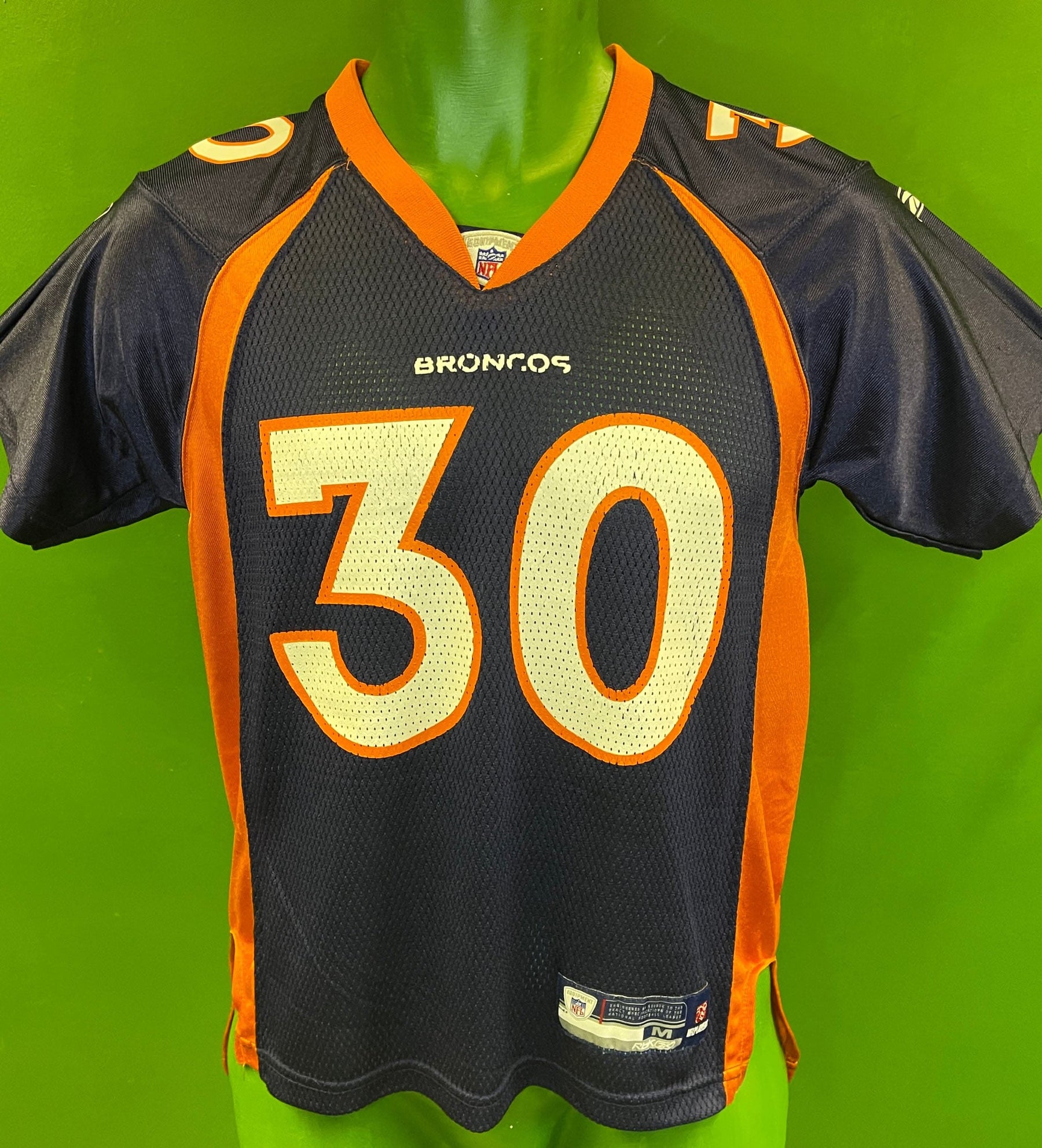 NFL Denver Broncos Mike Bell #30 Blue Jersey Youth Medium 10-12