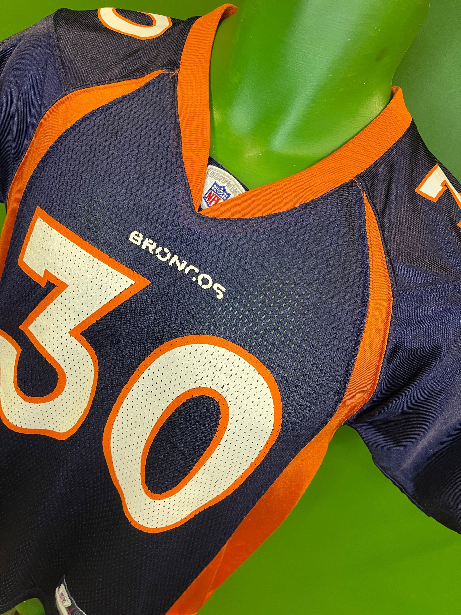 NFL Denver Broncos Mike Bell #30 Blue Jersey Youth Medium 10-12