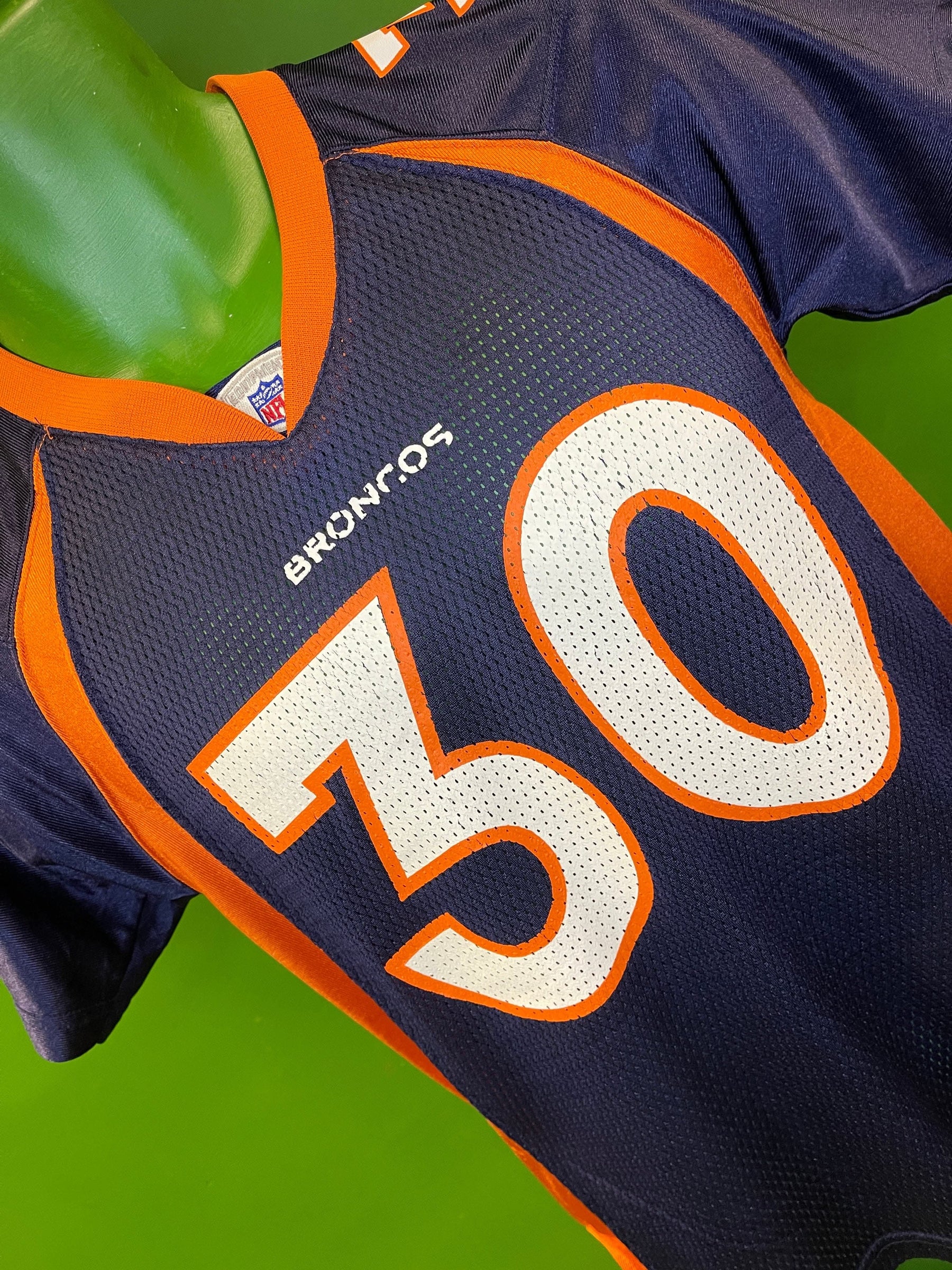 NFL Denver Broncos Mike Bell #30 Blue Jersey Youth Medium 10-12