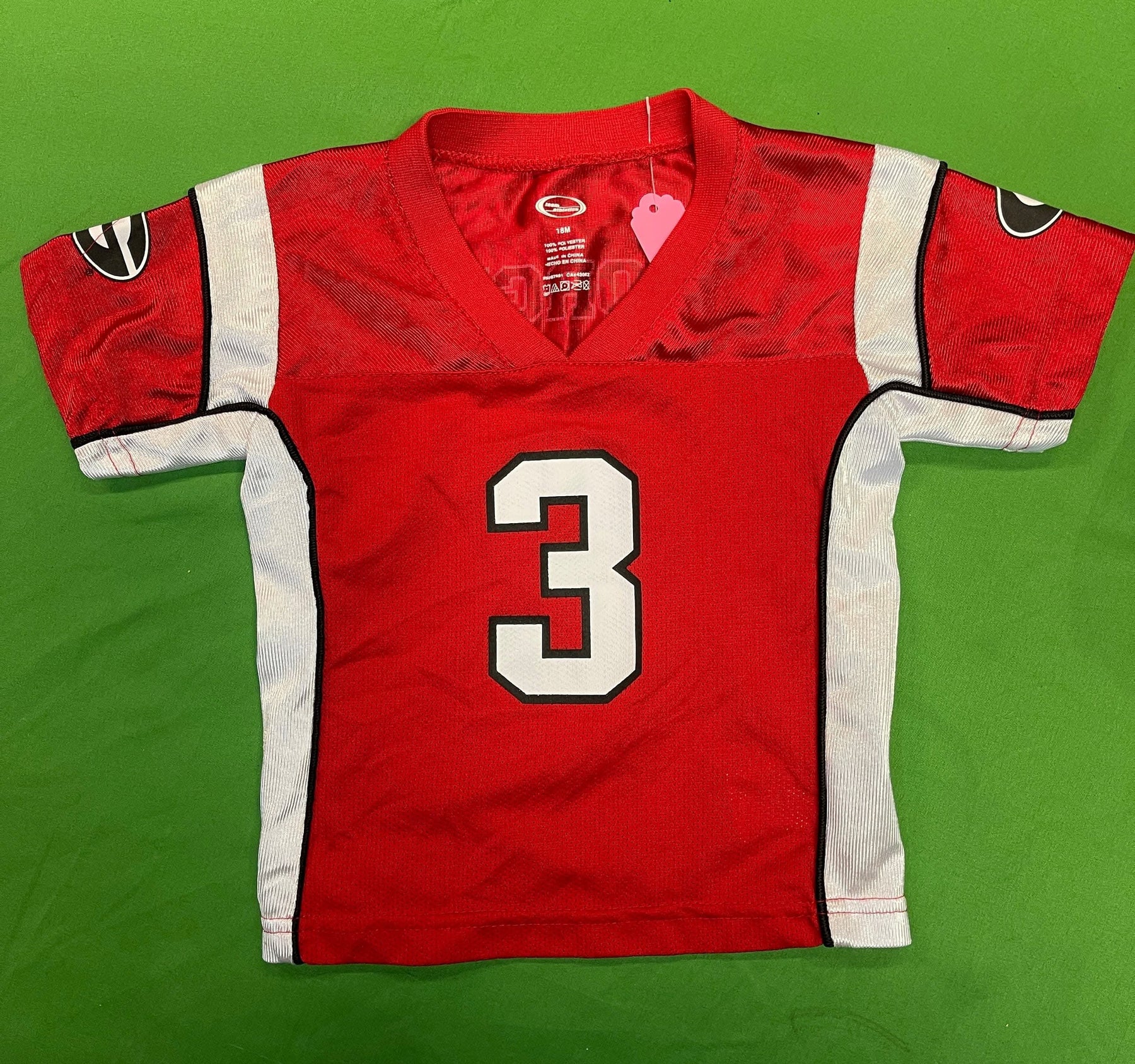 NCAA Georgia Bulldogs Team Athletics Red #3 Jersey Toddler 18 Months