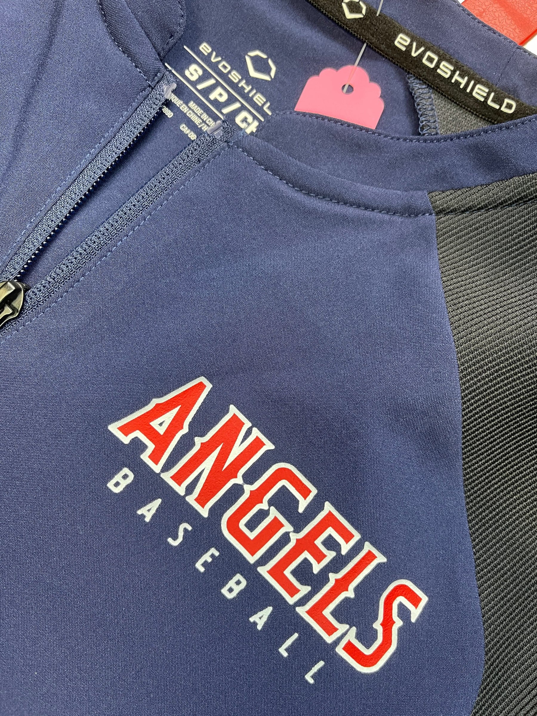 MLB Los Angeles Angels 1/4 Zip Drawstring Jersey Top Men's Small