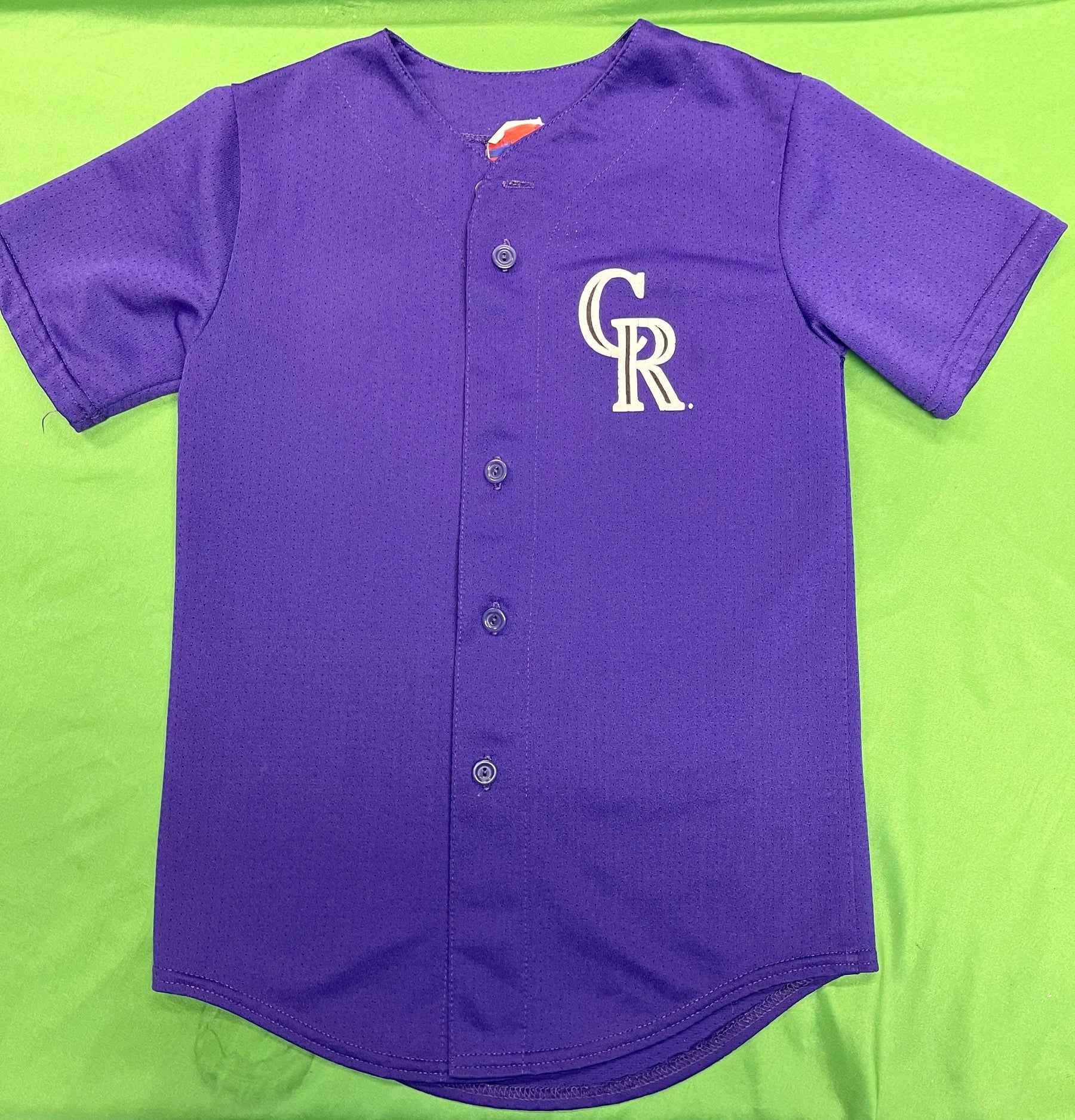 MLB Colorado Rockies Majestic Purple Baseball Jersey Youth Medium