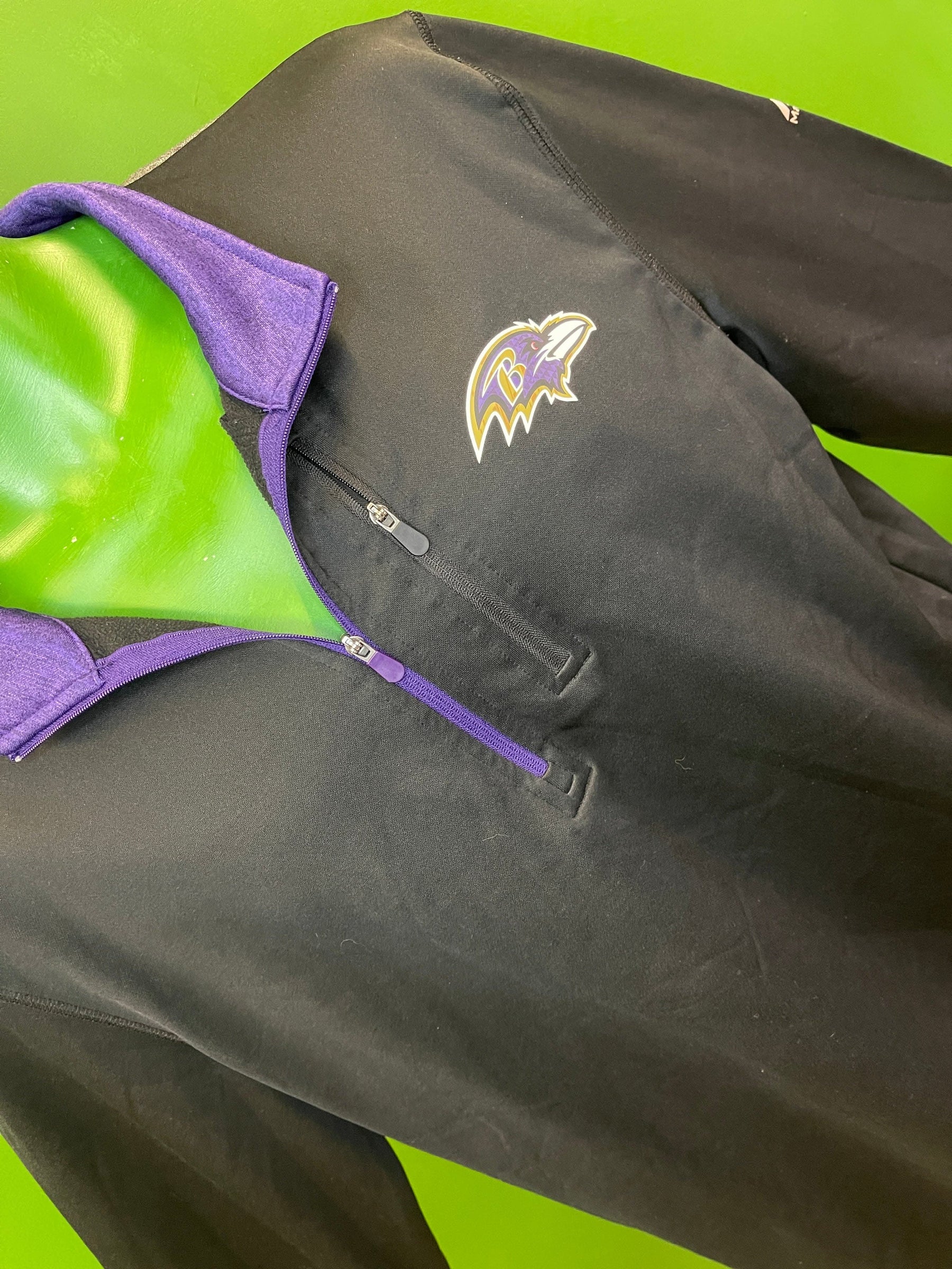 NFL Baltimore Ravens Majestic Cool Base 1/4 Zip Pullover Men's Large