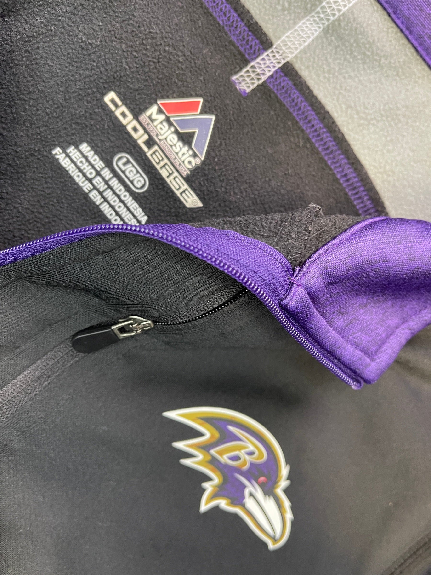 NFL Baltimore Ravens Majestic Cool Base 1/4 Zip Pullover Men's Large