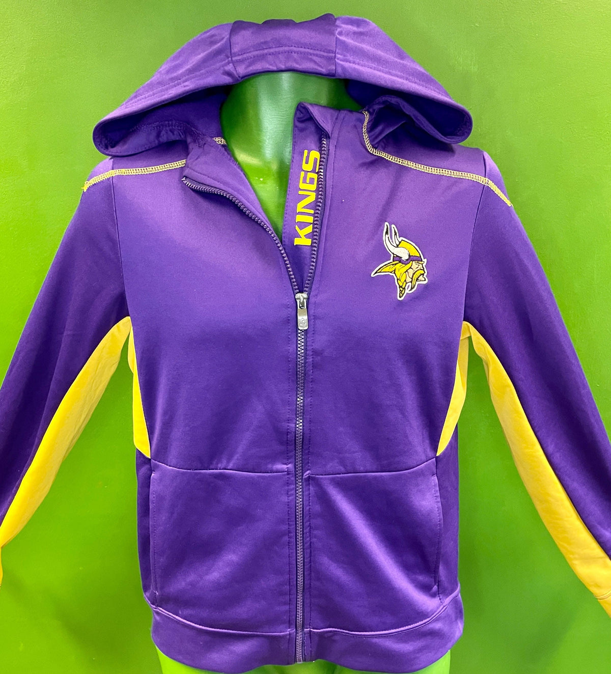 NFL Minnesota Vikings Colourblock Full-Zip Hoodie Youth Large 14-16