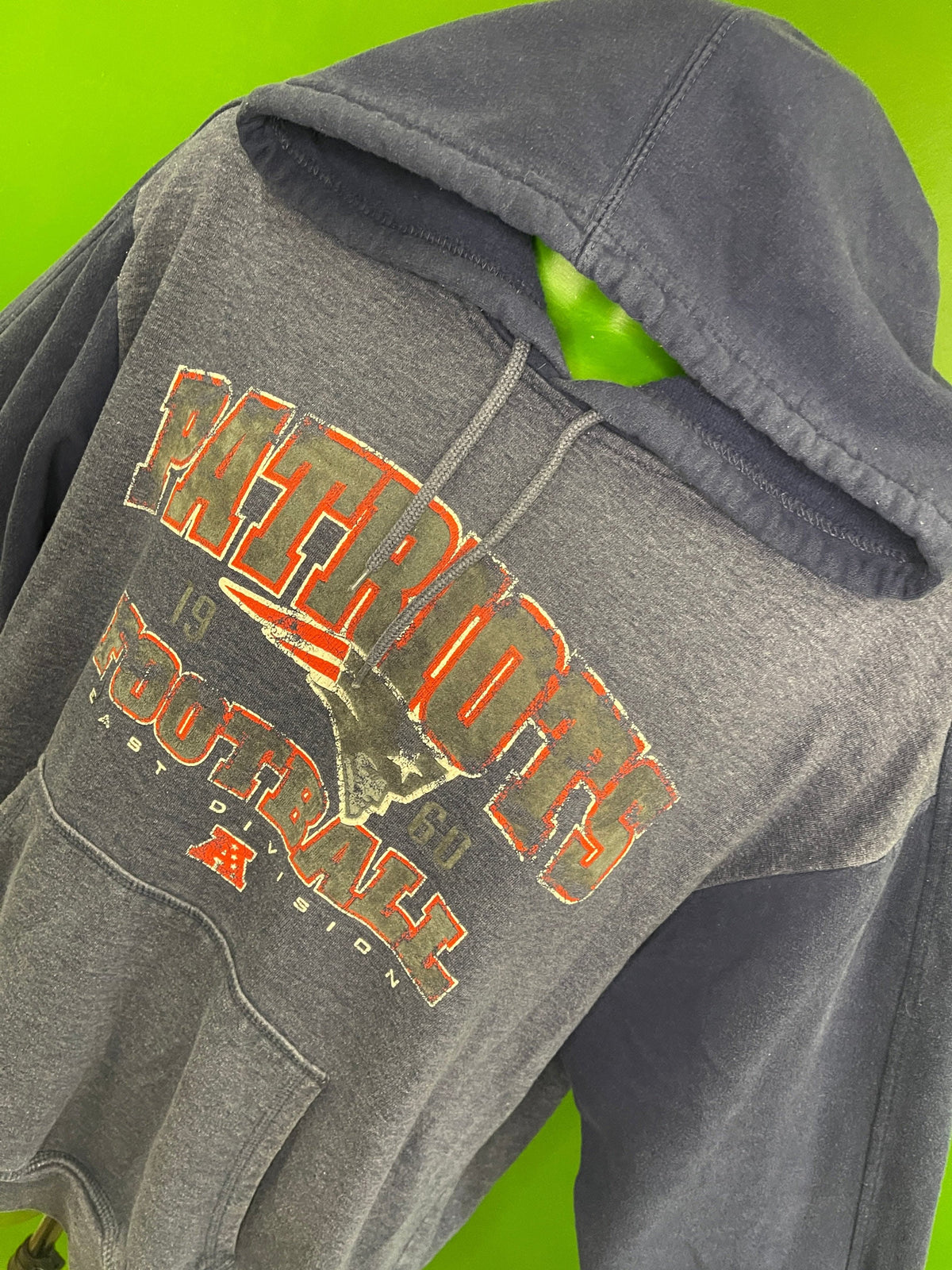 NFL New England Patriots Weathered Navy Pullover Hoodie Youth X-Large 18-20