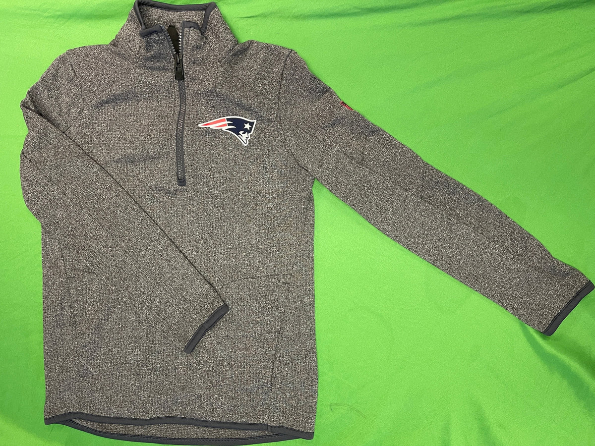 NFL New England Patriots Heathered Grey 1/4 Zip Pullover Youth Small 8