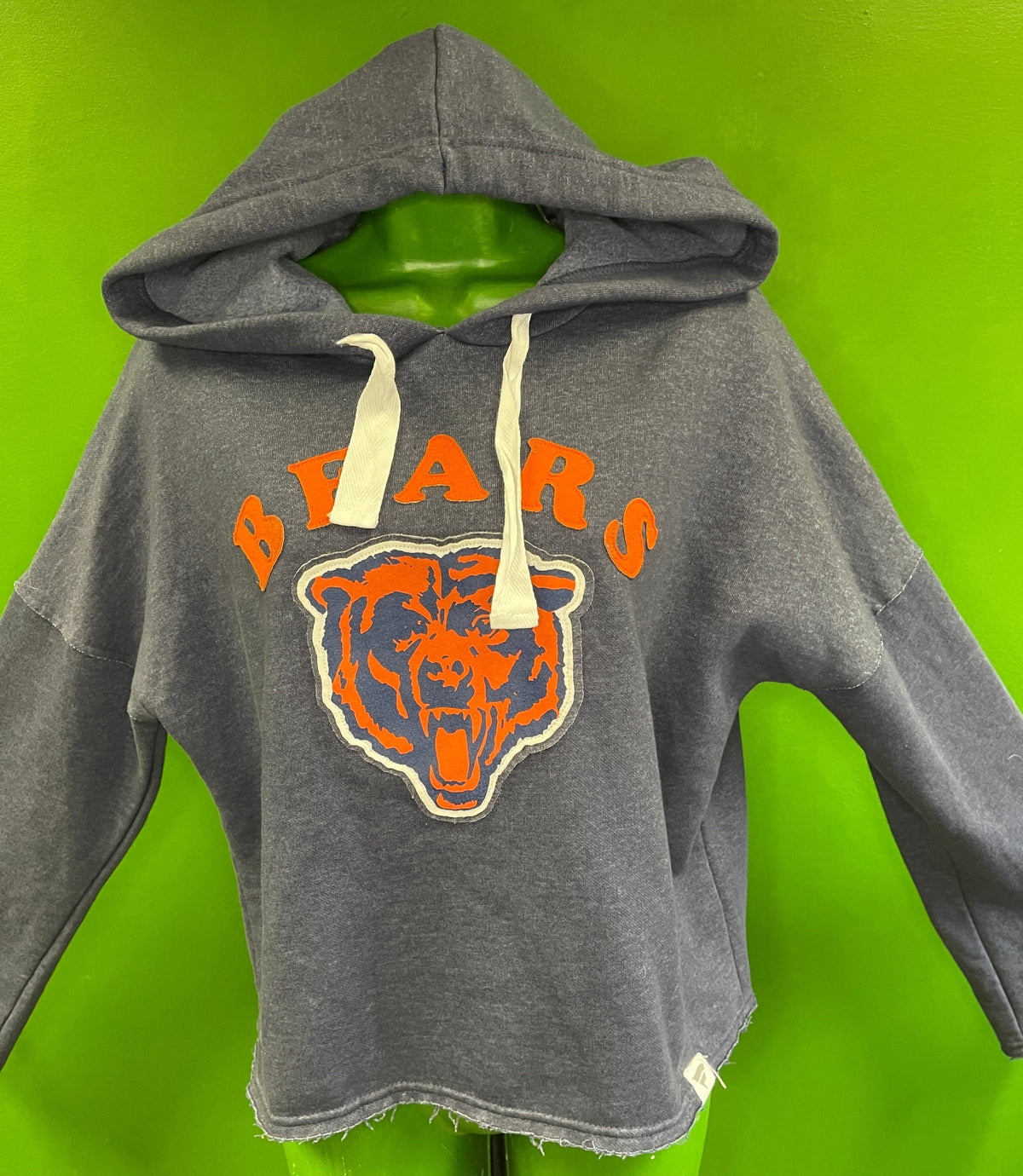 NFL Chicago Bears Fanatics Heathered Blue Stitched Pullover Hoodie Women's Small