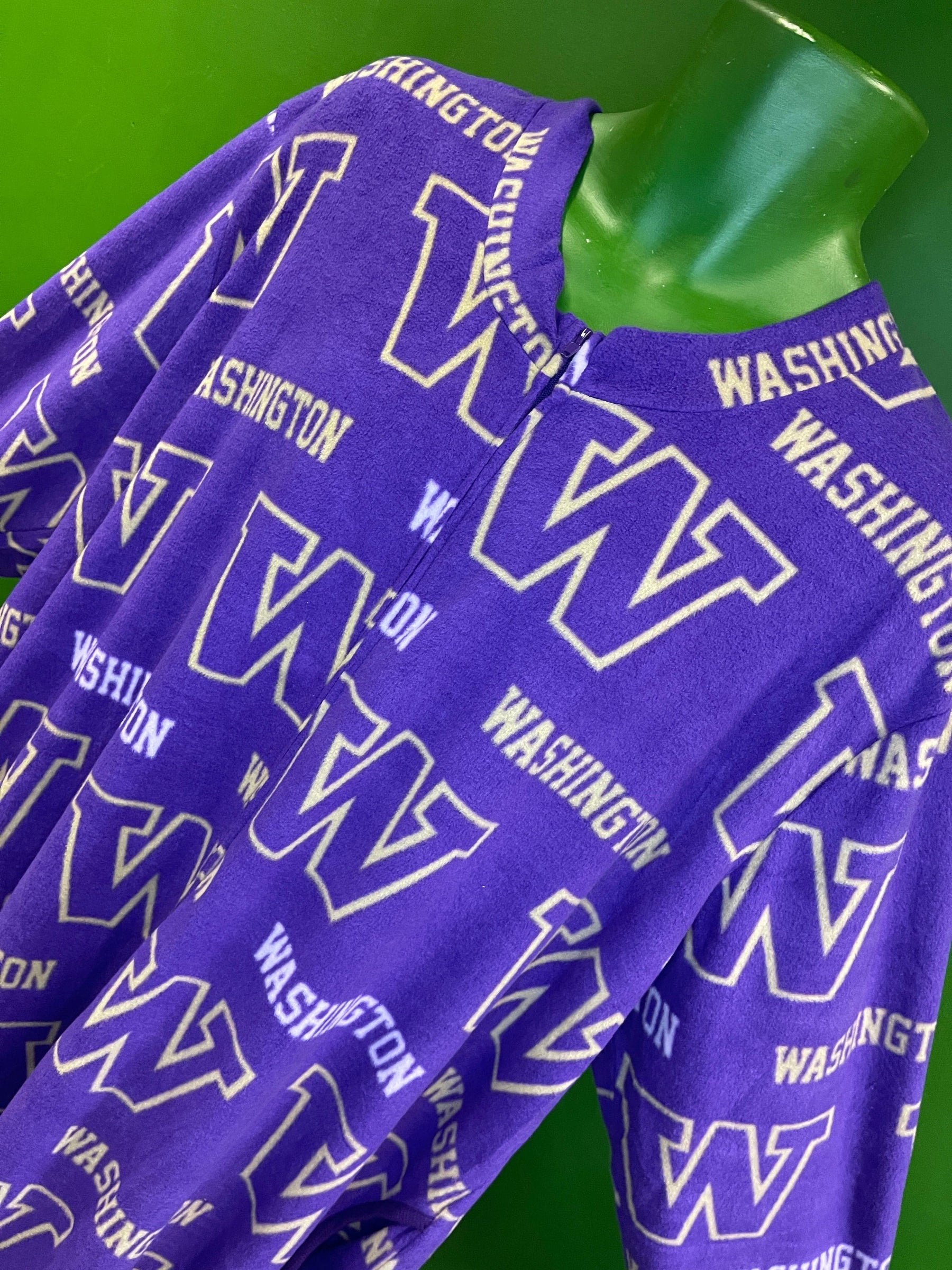 NCAA Washington Huskies Fleece Full-Zip L/S Footed Onesie Pyjamas Men's X-Large