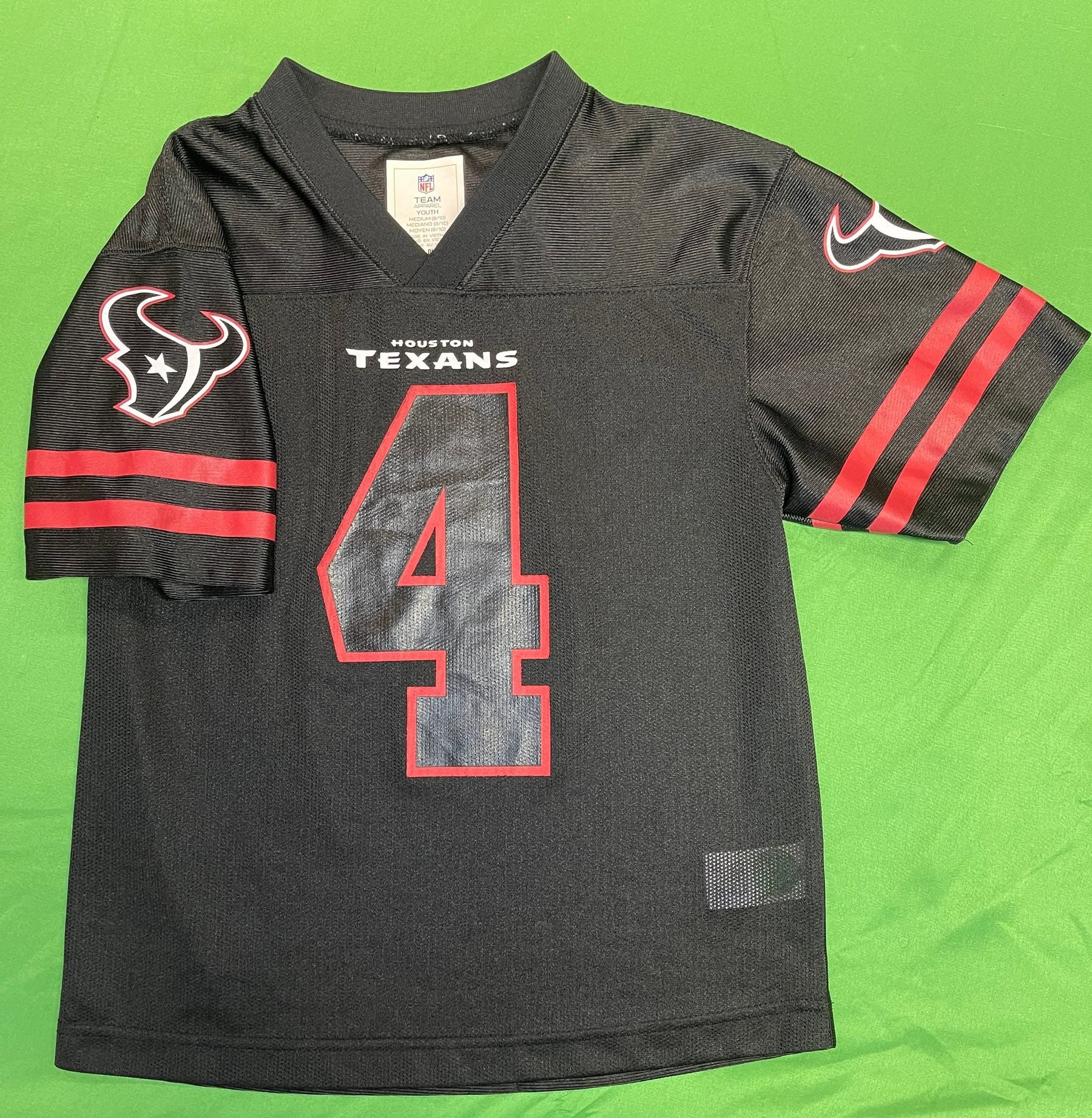 NFL Houston Texans Deshaun Watson #4 Black Jersey Youth Medium 8-10