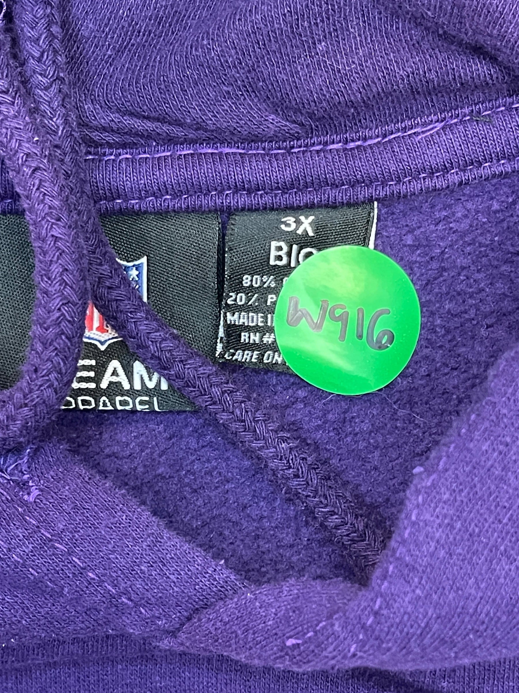 NFL Baltimore Ravens Purple Pullover Hoodie Men's 3X-Large