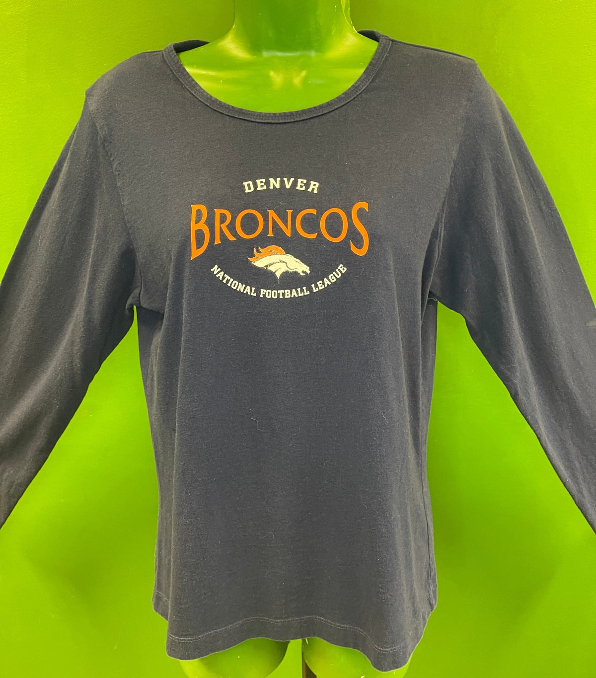 NFL Denver Broncos Dark Blue Sparkle L/S T-Shirt Women's Medium