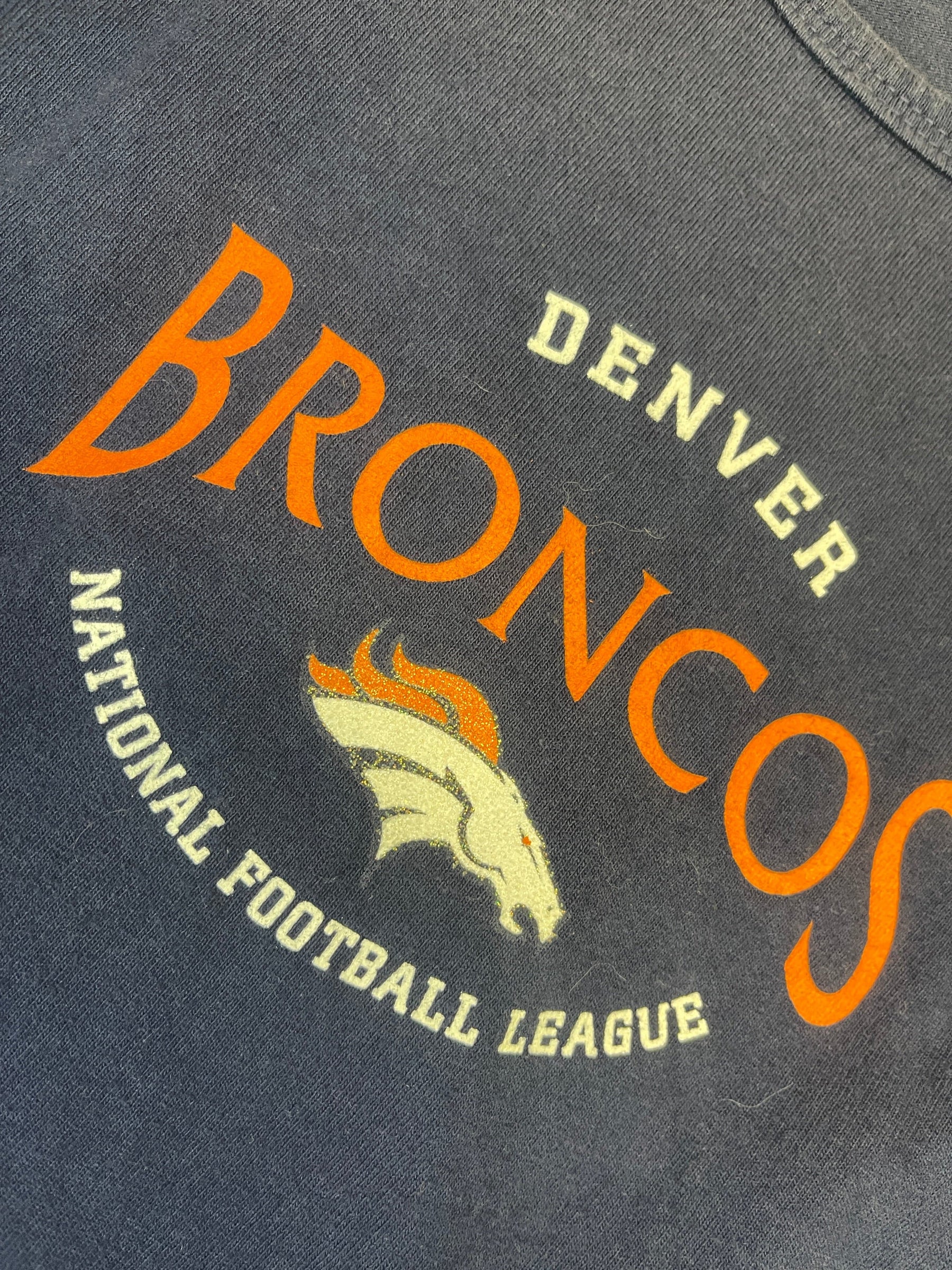NFL Denver Broncos Dark Blue Sparkle L/S T-Shirt Women's Medium